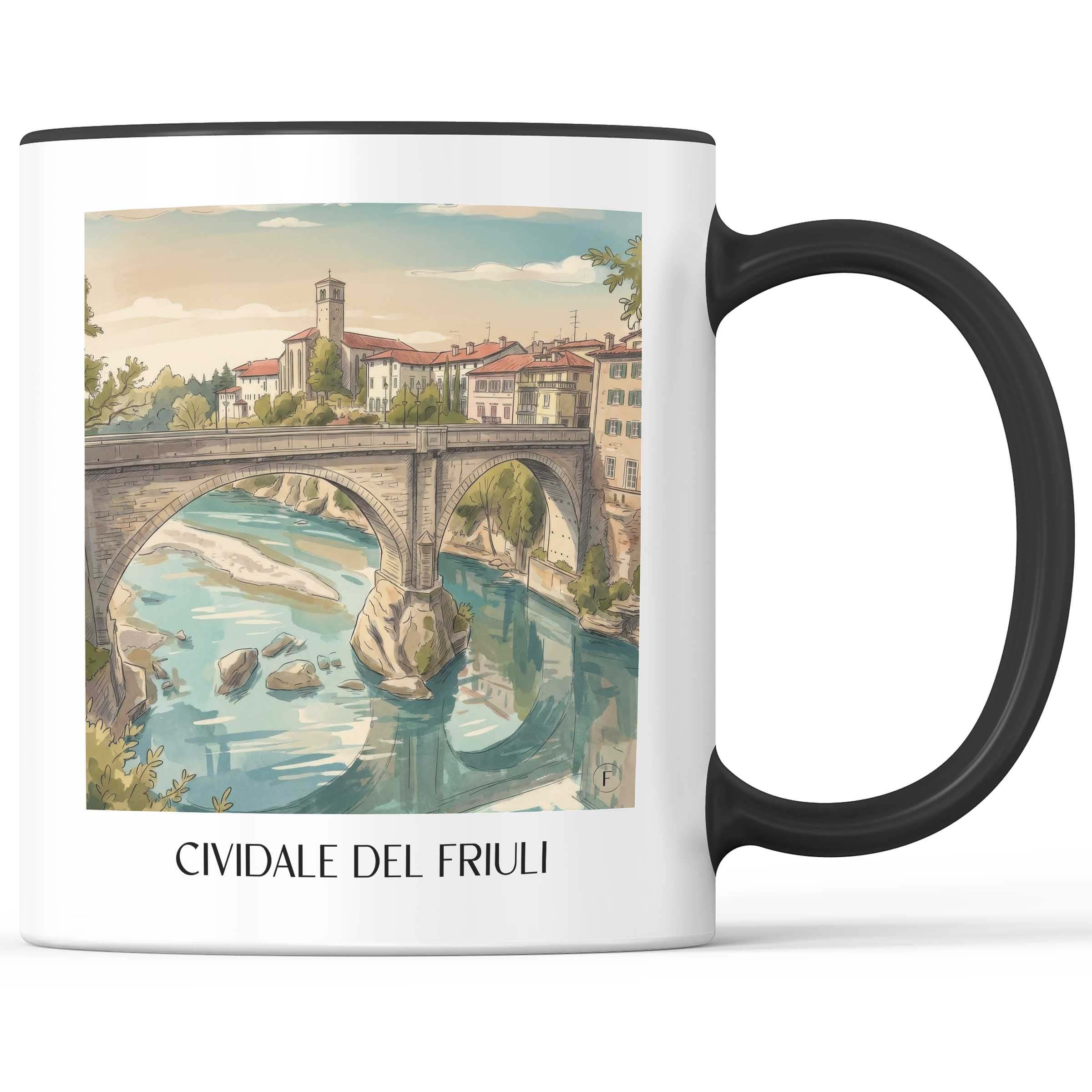 Cividale del Friuli Kaffeebecher - Udine - Italien Becher - Kaffeetasse im Aquarell Stil - favplace