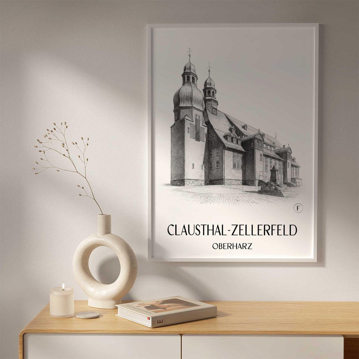 clausthal-zellerfeld-oberharz-deutschland-poster-bleistift-zeichnung-drawing