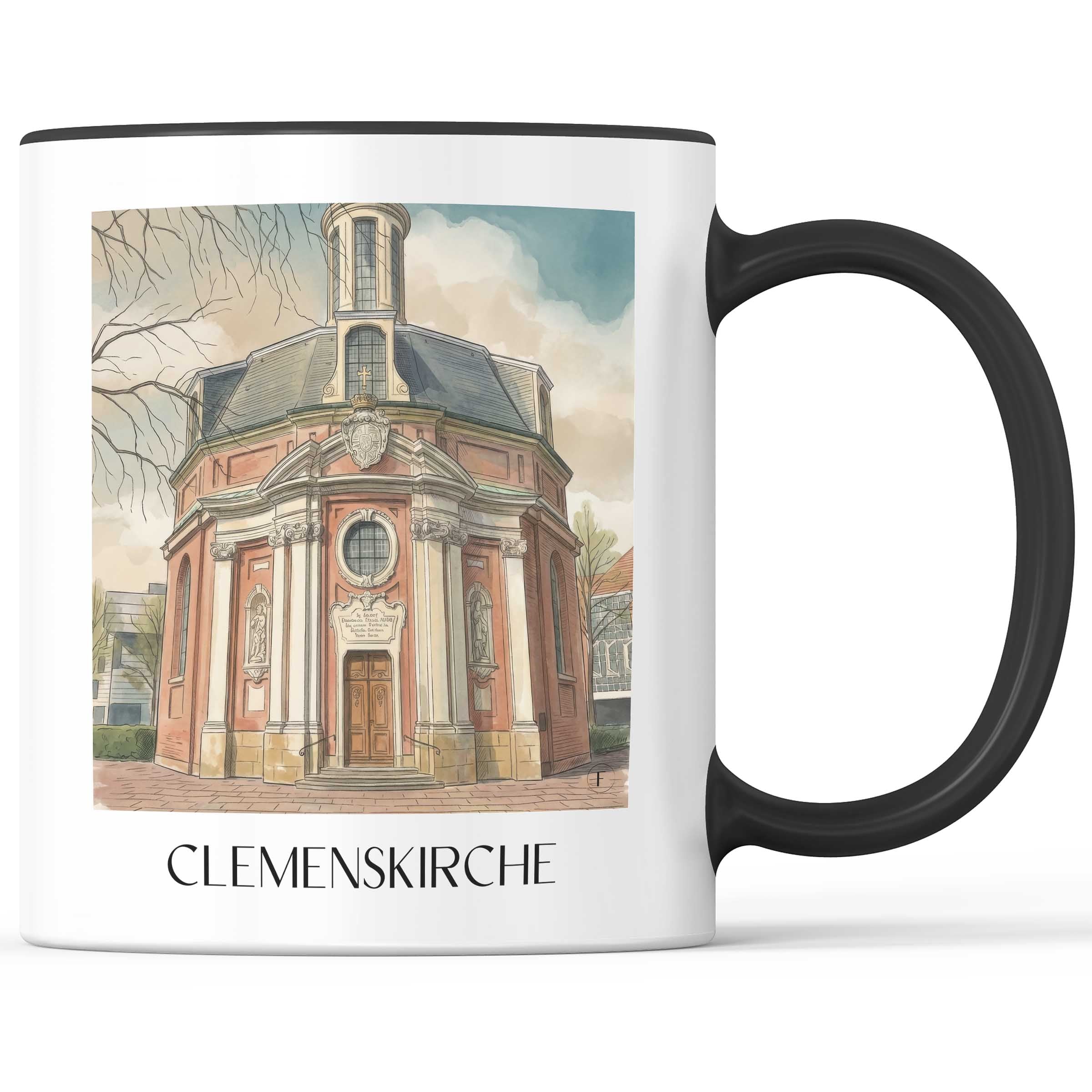 clemenskirche-münster-deutschland-kaffeebecher-aquarell