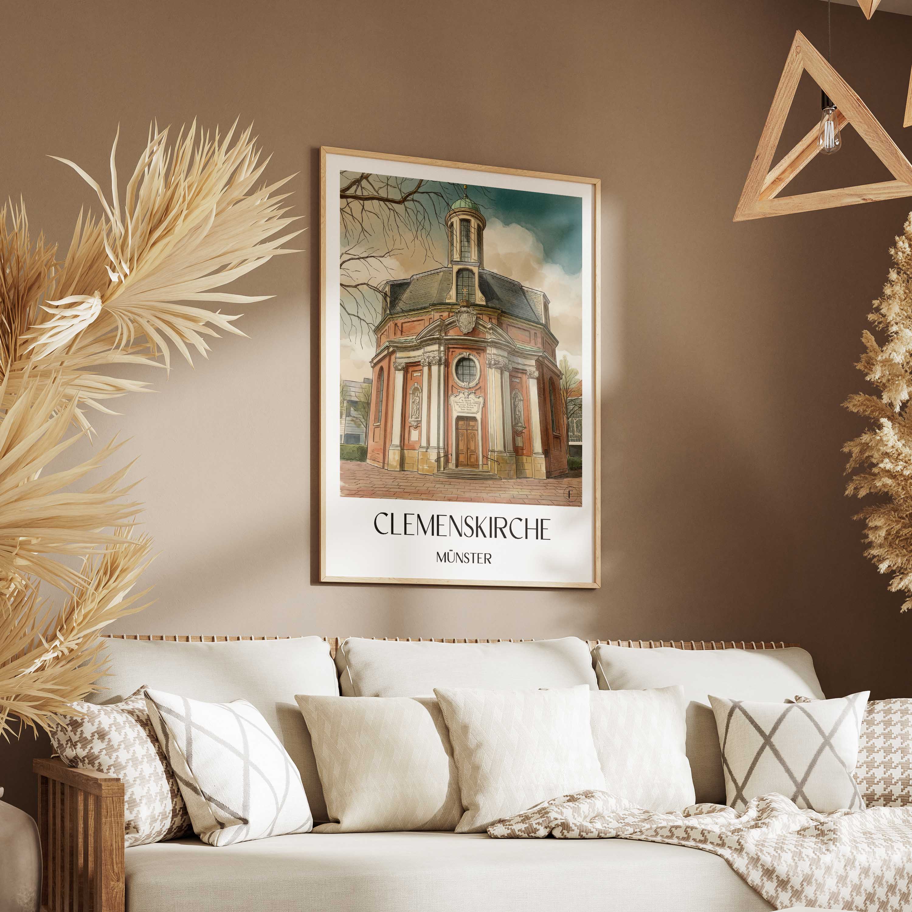 clemenskirche-münster-deutschland-poster-aquarell