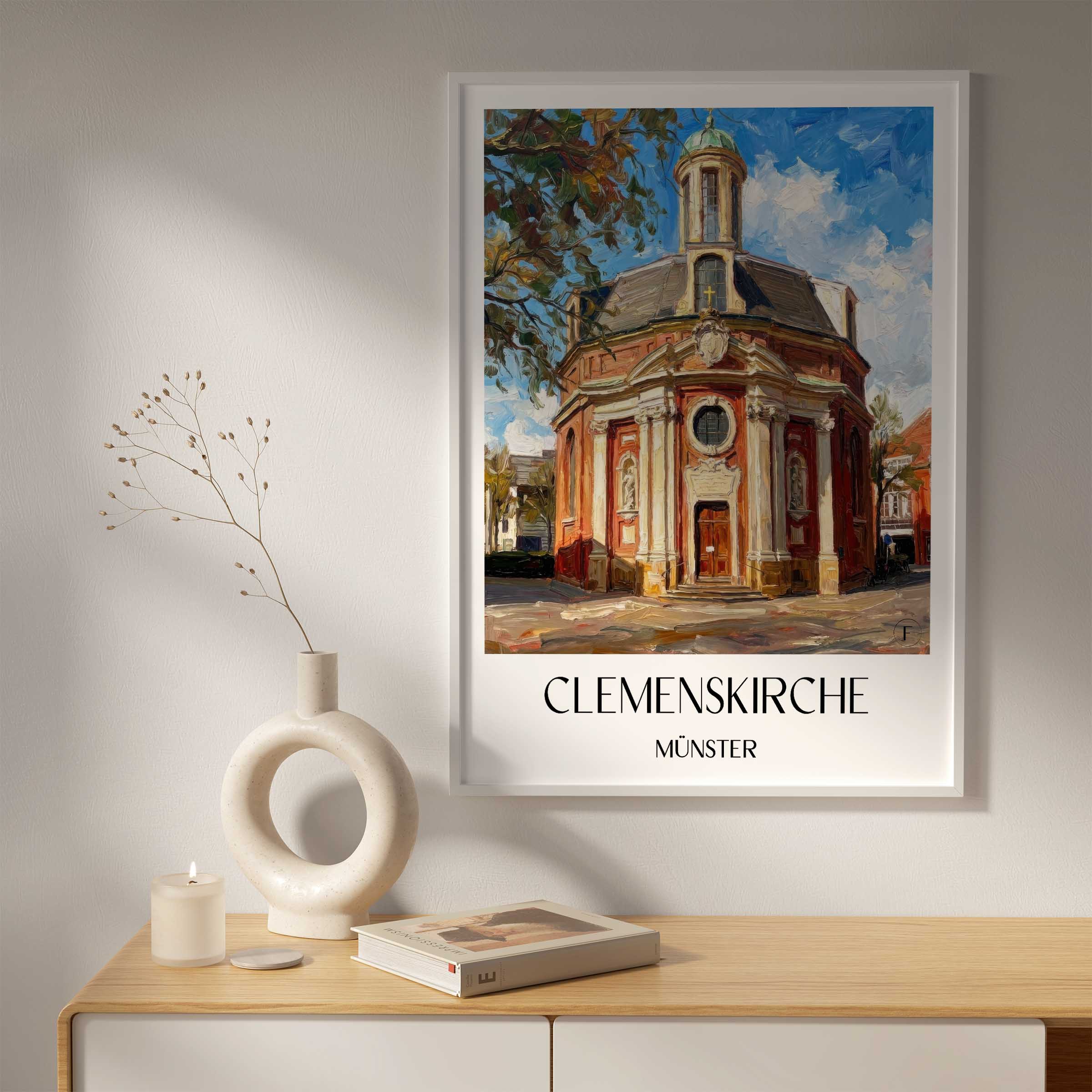 clemenskirche-münster-deutschland-poster-oil-painting-oelgemaelde
