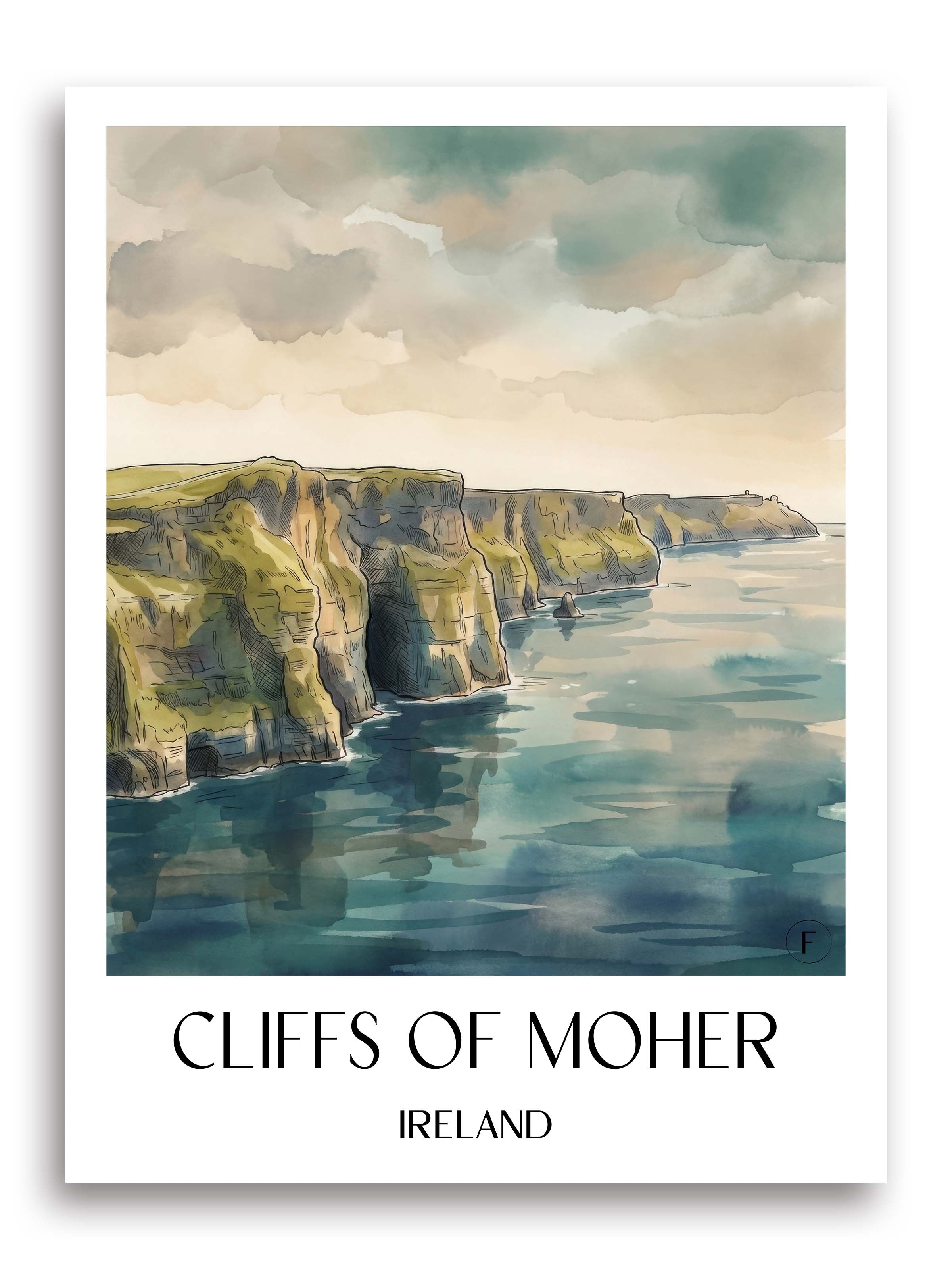 Cliffs of Moher Poster - Irland - Irland Kunstdruck - Aquarell von A4 bis A1 - favplace