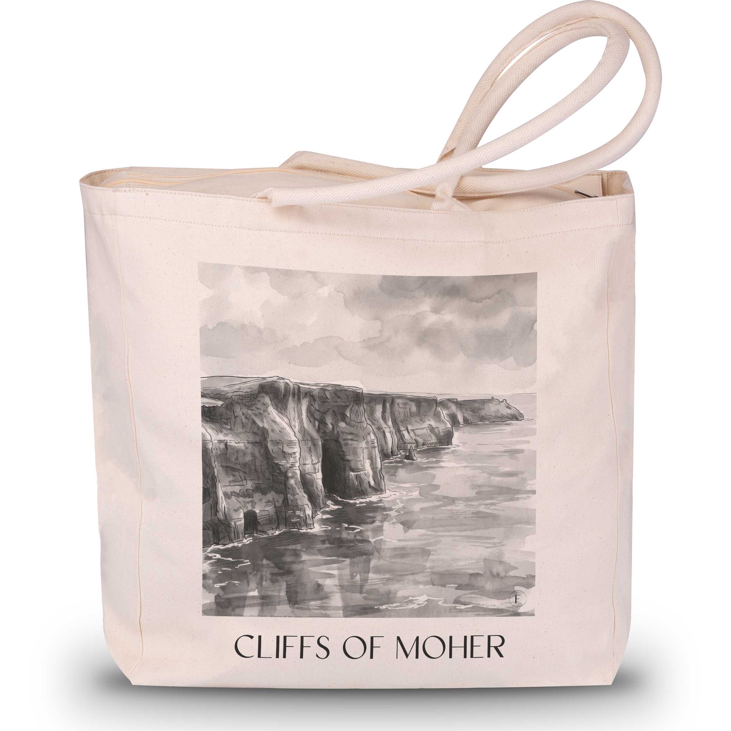 cliffs-of-moher-irland-irland-einkaufstasche-aquarell-schwarz-weiss