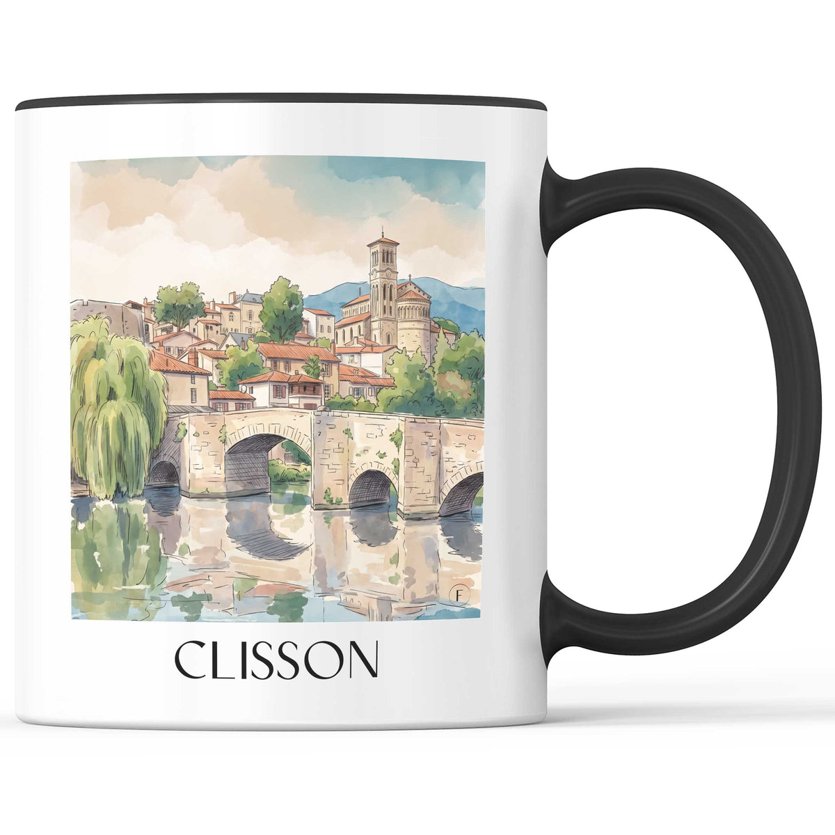 clisson-vignoble-nantais-frankreich-kaffeebecher-aquarell