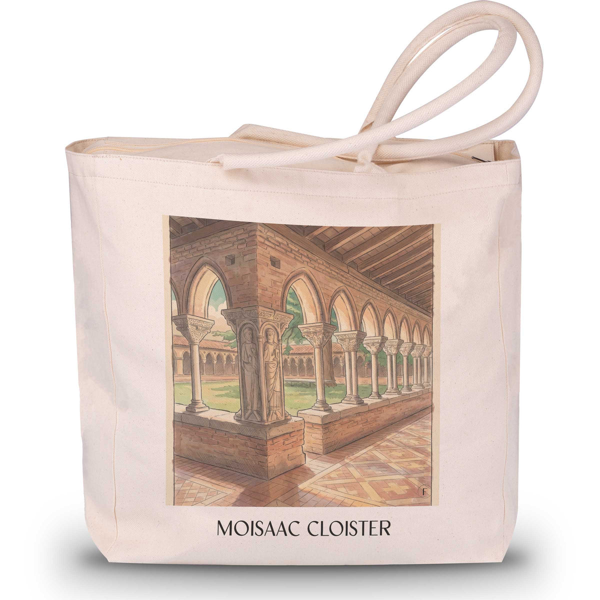 Cloître de Moisaac Shopping Tasche - Okzitanien - Frankreich Tote Bag - Einkaufstasche im Aquarell Stil - favplace