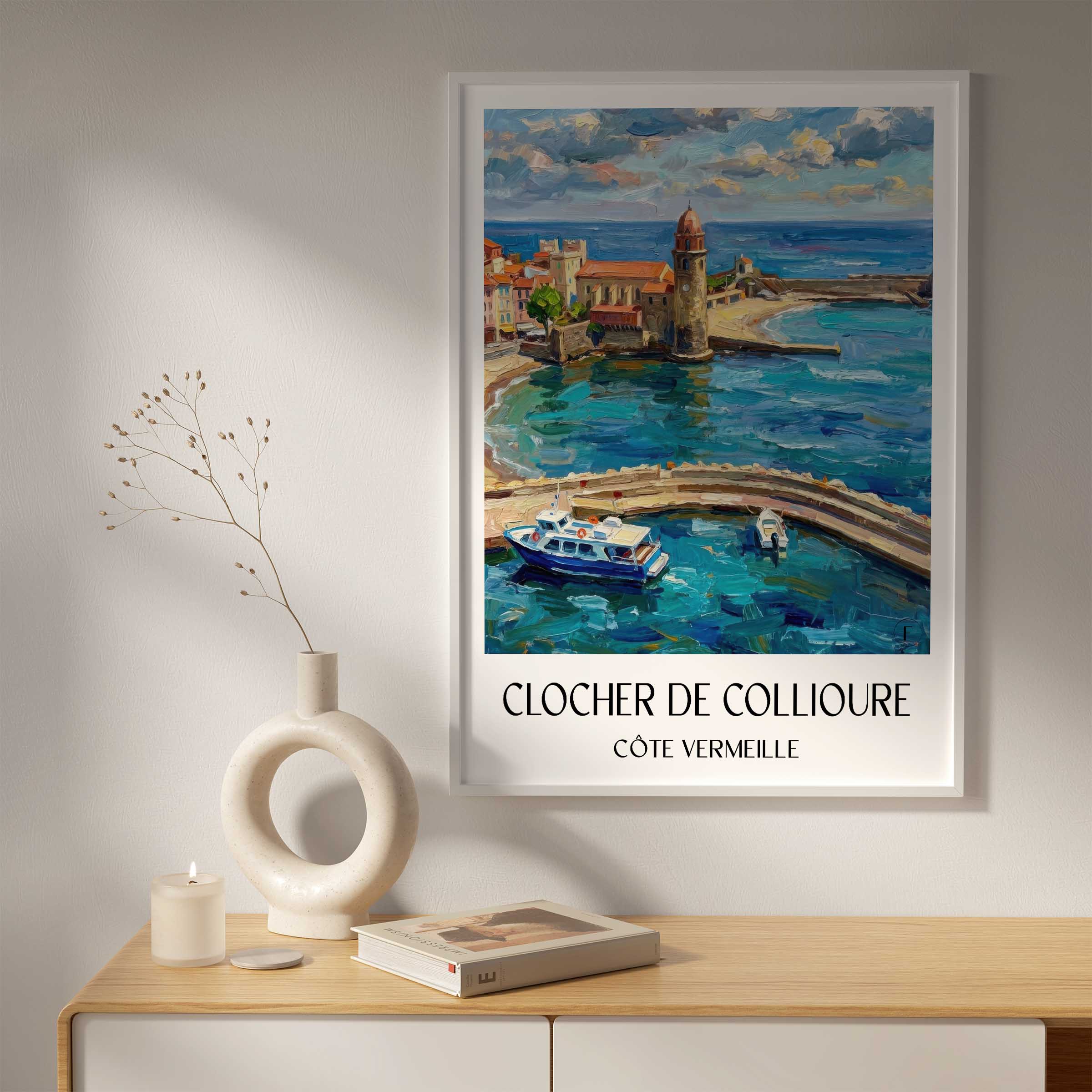 clocher-de-collioure-côte-vermeille-frankreich-poster-oil-painting-oelgemaelde