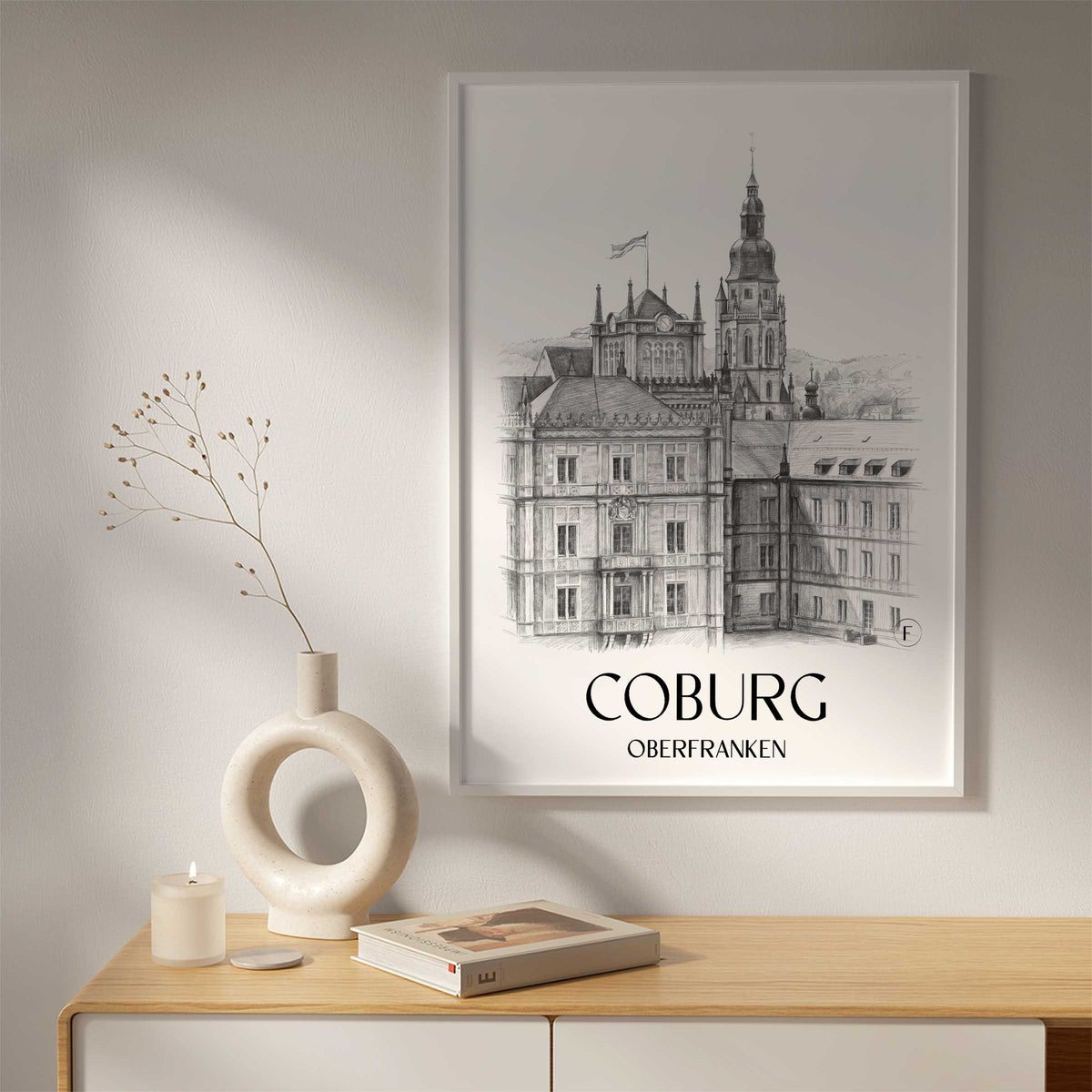 coburg-oberfranken-deutschland-poster-bleistift-zeichnung-drawing