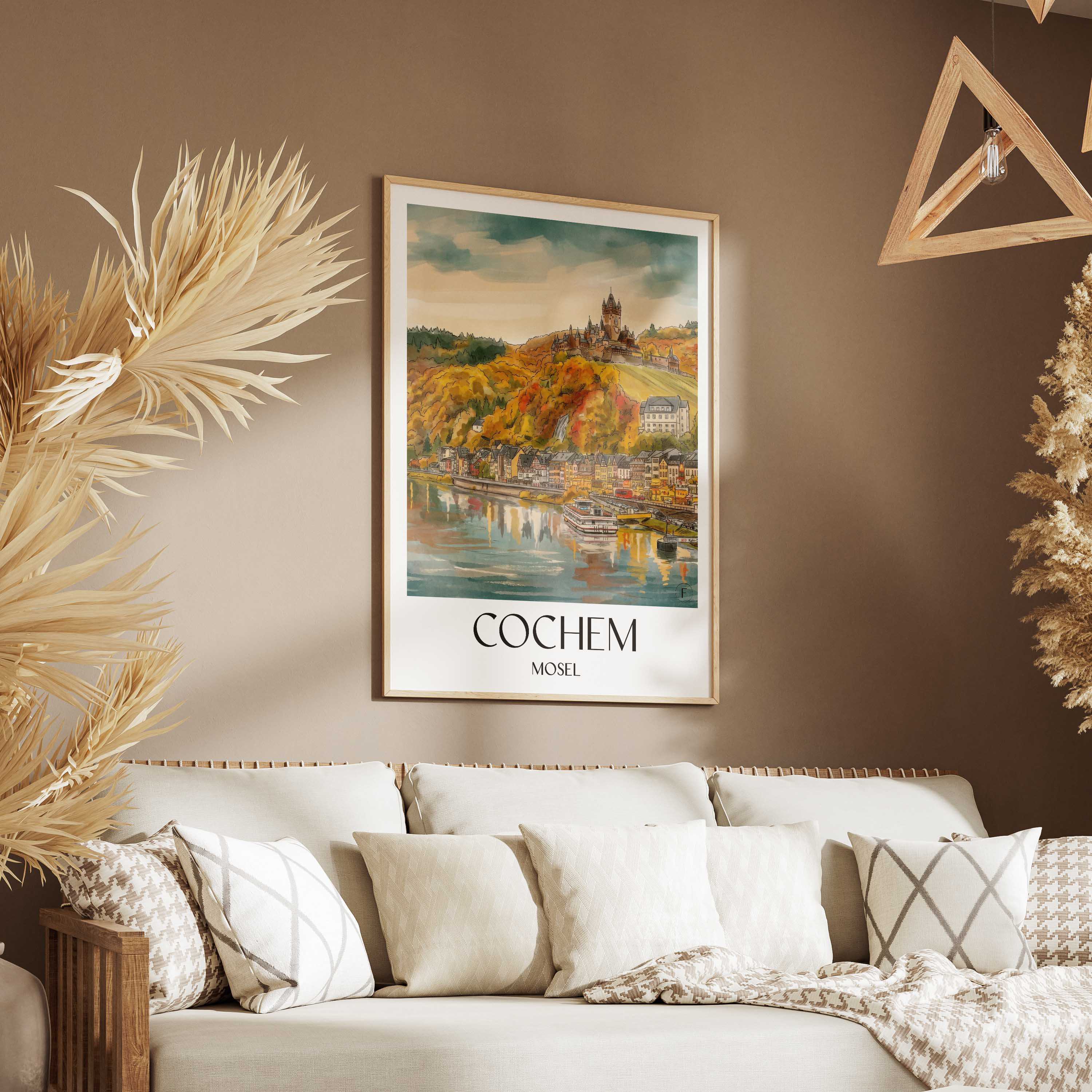cochem-mosel-deutschland-poster-aquarell