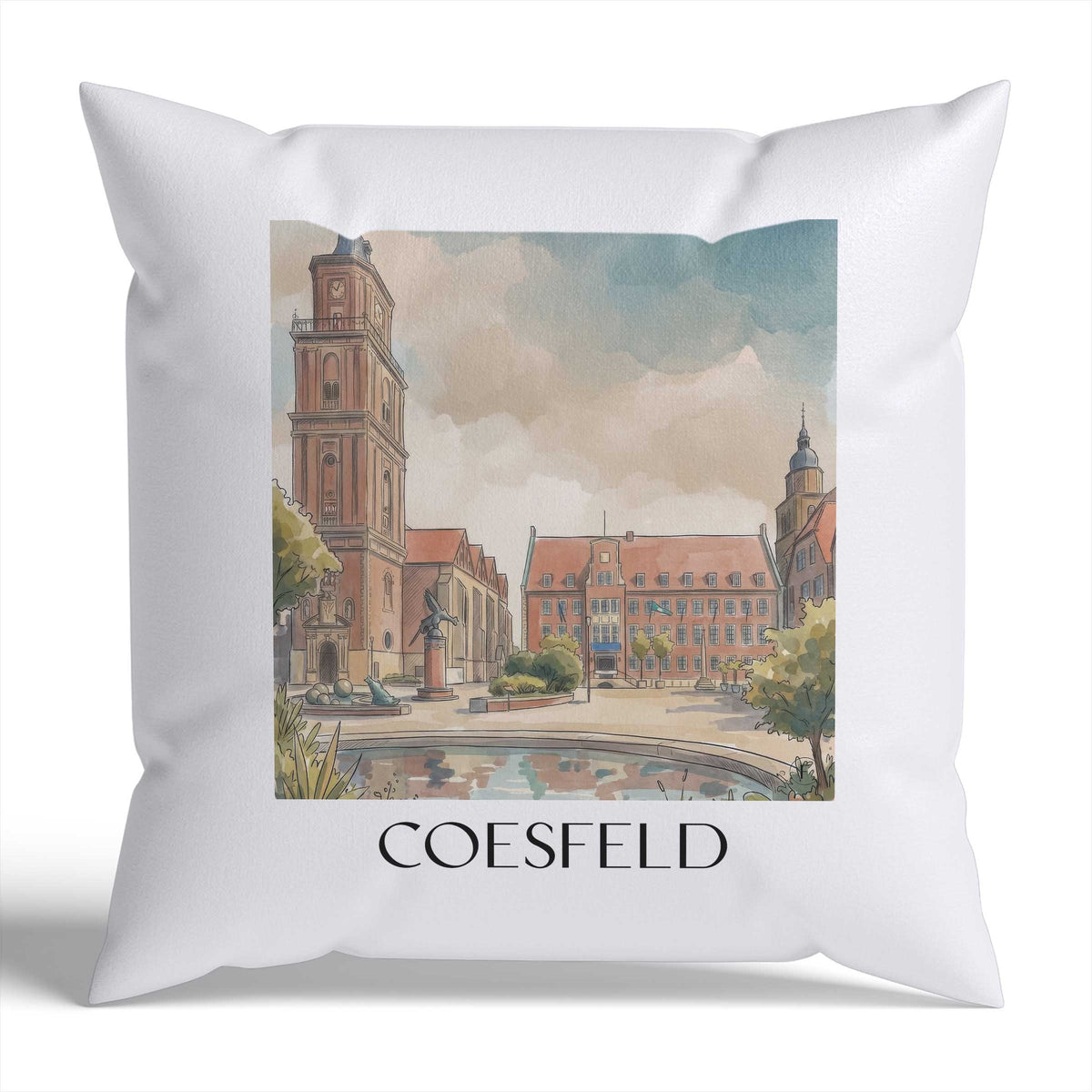 coesfeld-münsterland-deutschland-kissenbezug-aquarell