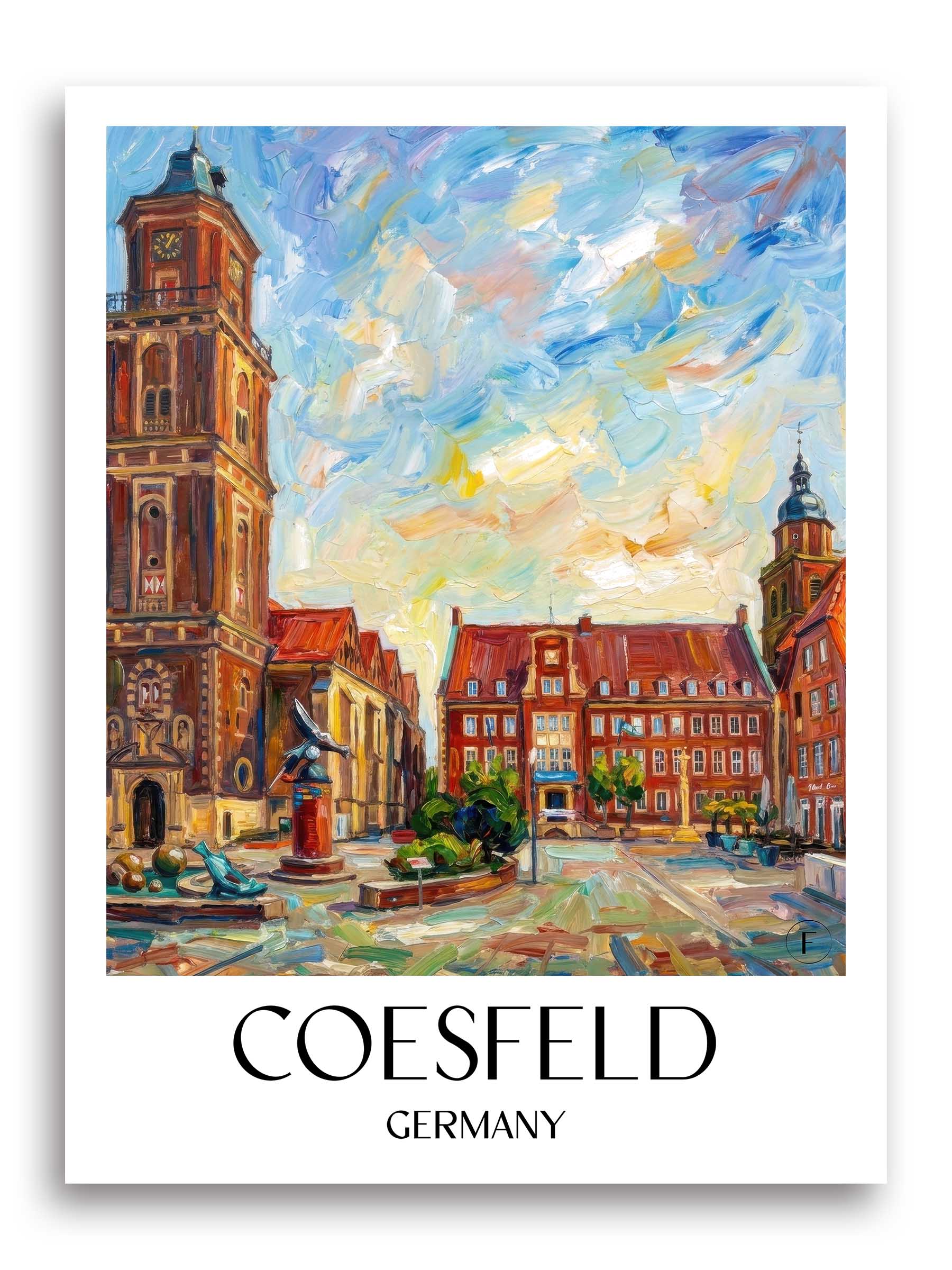 Coesfeld Poster - Münsterland - Deutschland Kunstdruck - Ölgemälde von A4 bis A1 - favplace