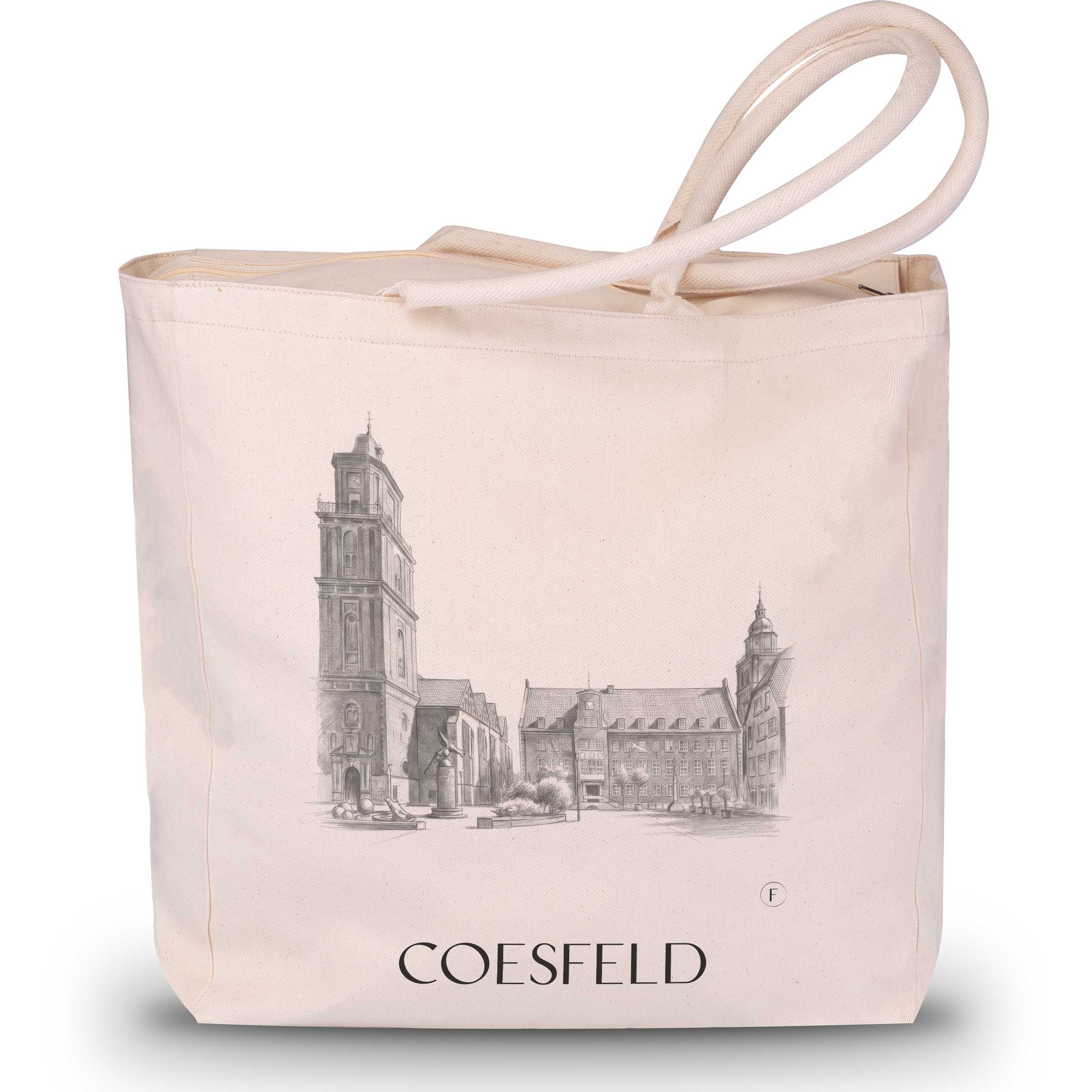 Coesfeld Shopping Tasche - Münsterland - Deutschland Tote Bag - Einkaufstasche im Zeichnung Stil