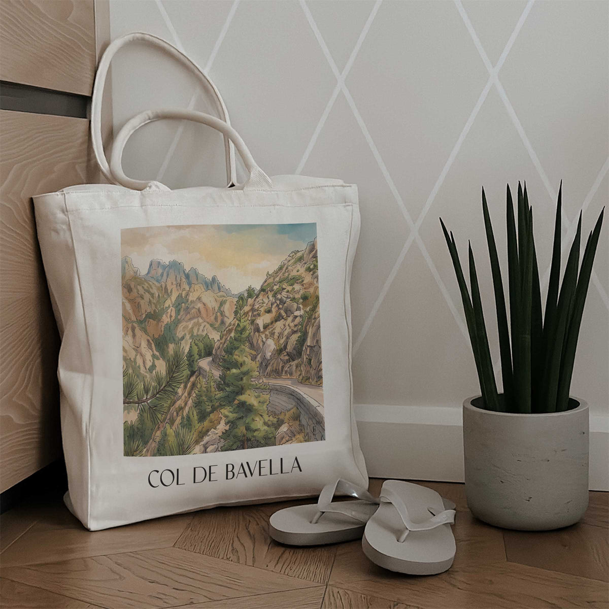col-de-bavella-korsika-frankreich-einkaufstasche-aquarell