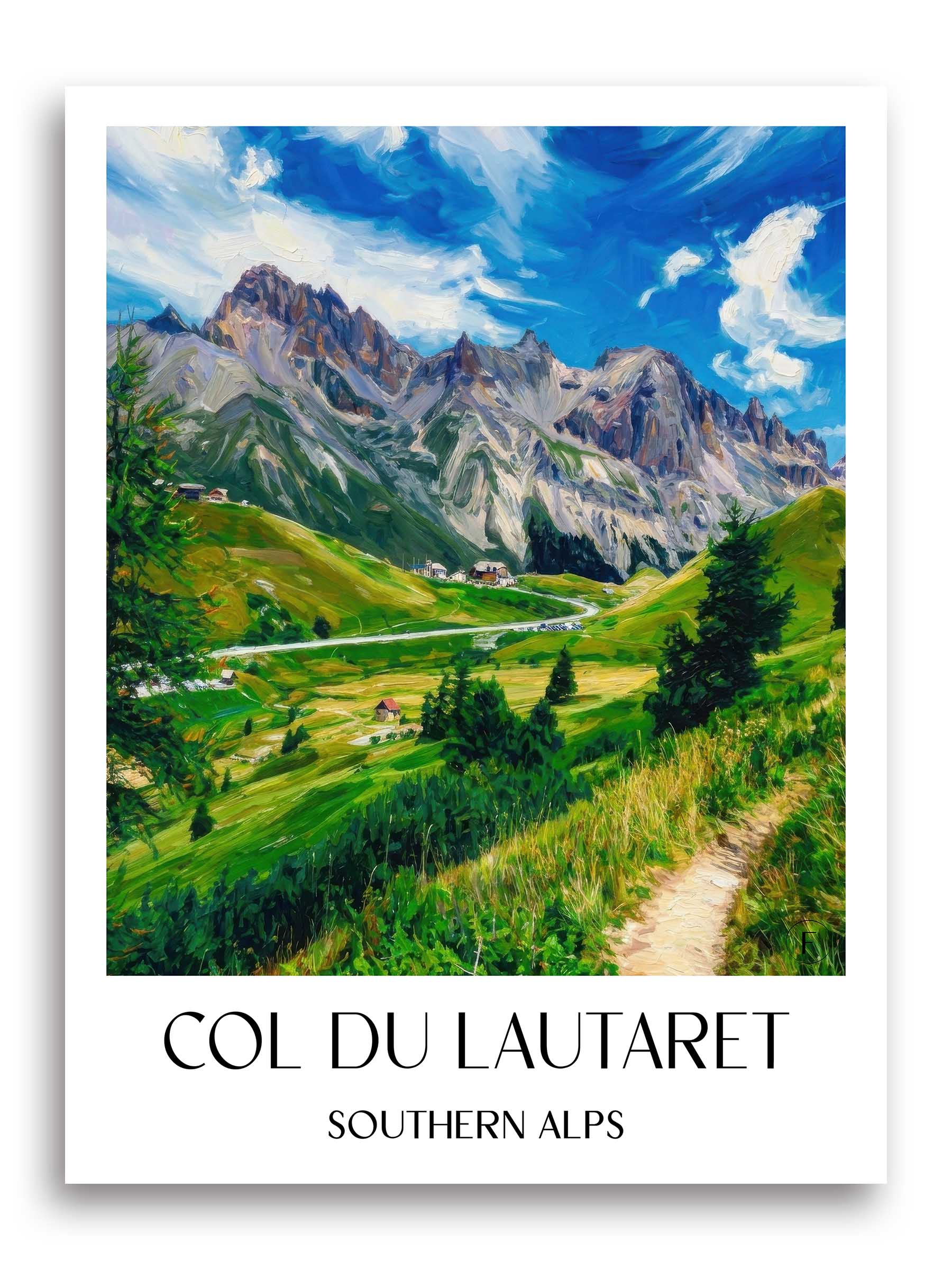 Col du Lautaret Poster - Alpes du Sud - Frankreich Kunstdruck - Ölgemälde von A4 bis A1 - favplace