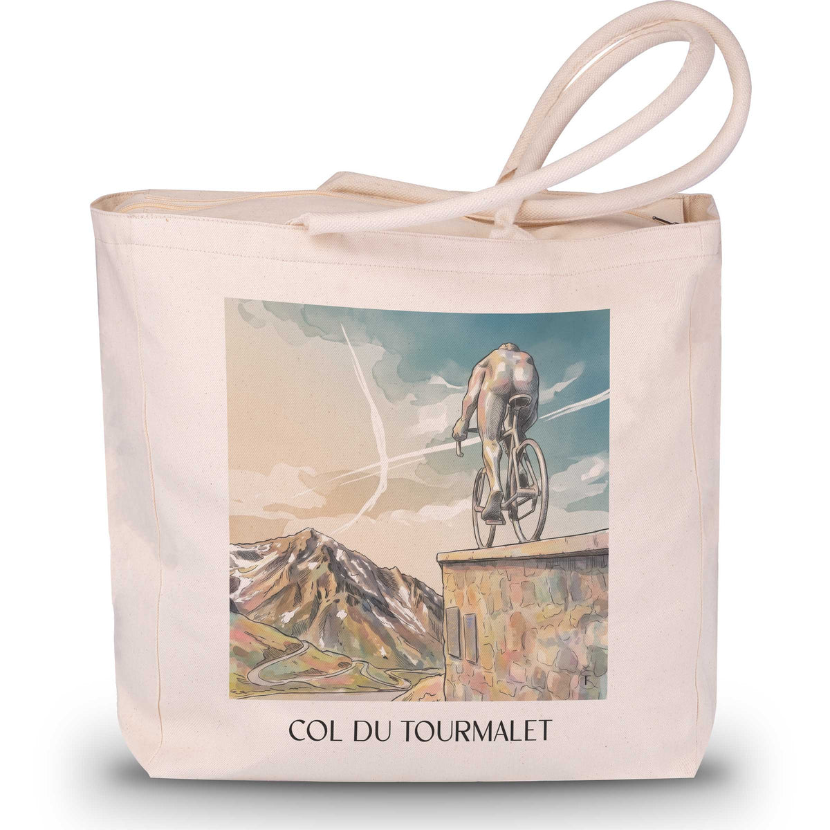 col-du-tourmalet-pyrénées-frankreich-einkaufstasche-aquarell