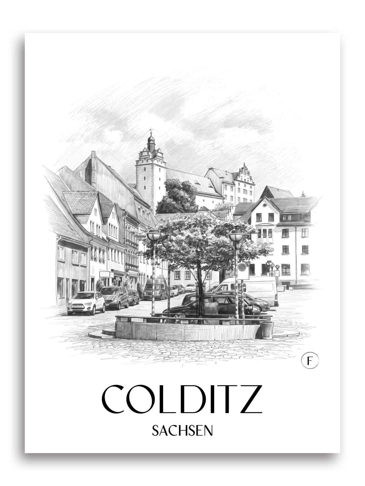 colditz-sachsen-deutschland-poster-bleistift-zeichnung-drawing