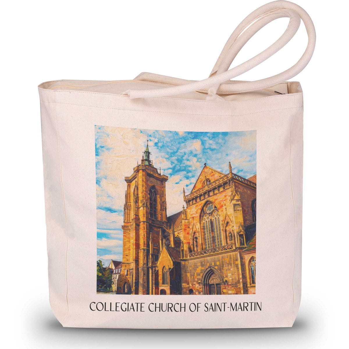 Collégiale Saint-Martin Shopping Tasche - Colmar - Frankreich Tote Bag - Einkaufstasche im Ölgemälde Stil - favplace