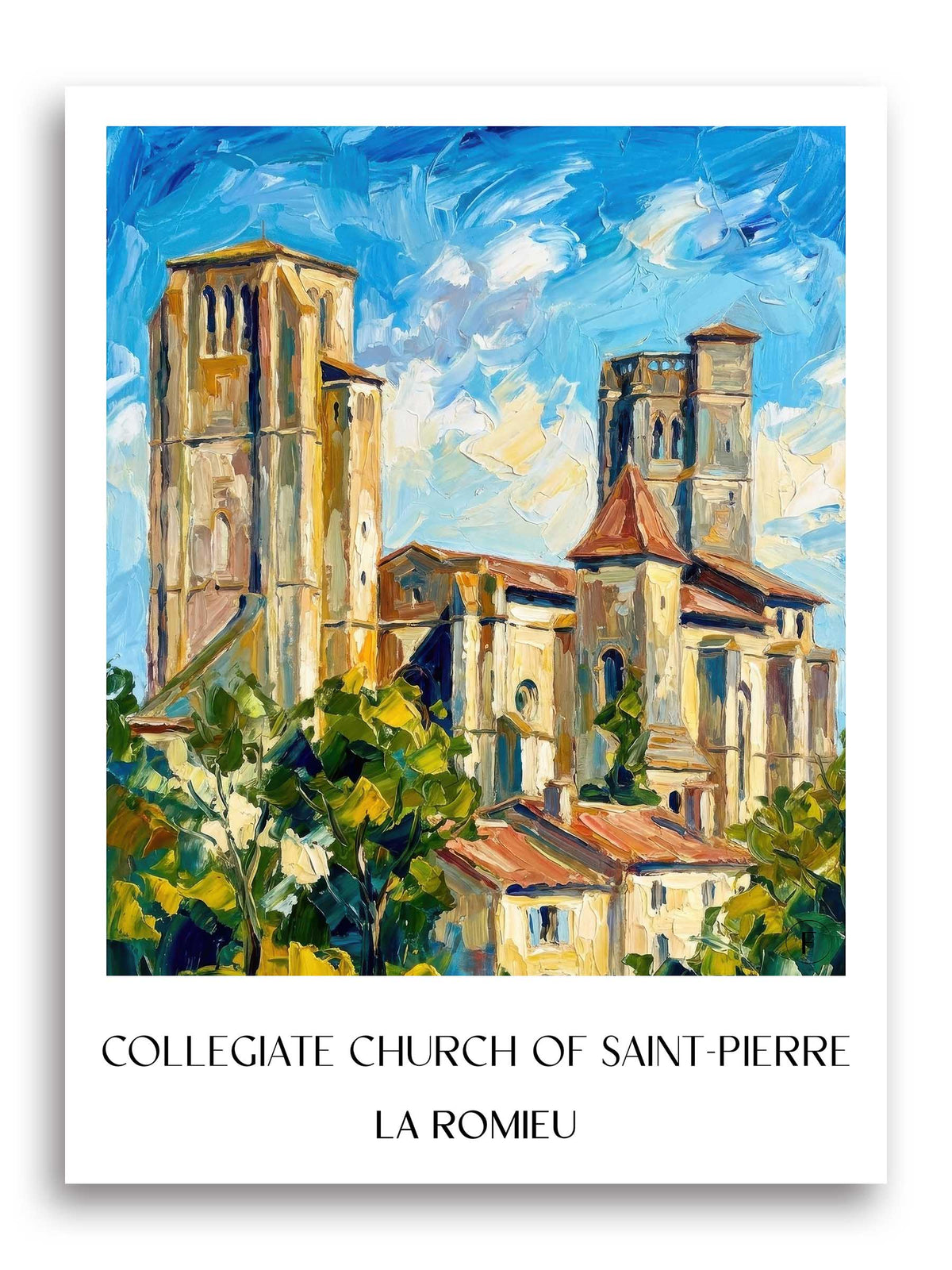 Collégiale Saint-Pierre Poster - La Romieu - Frankreich Kunstdruck - Ölgemälde von A4 bis A1 - favplace