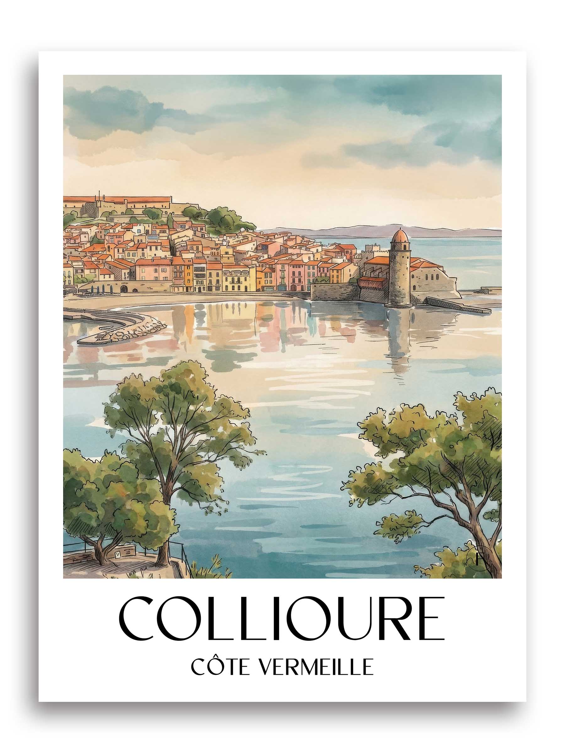 collioure--côte-vermeille-frankreich-poster-aquarell