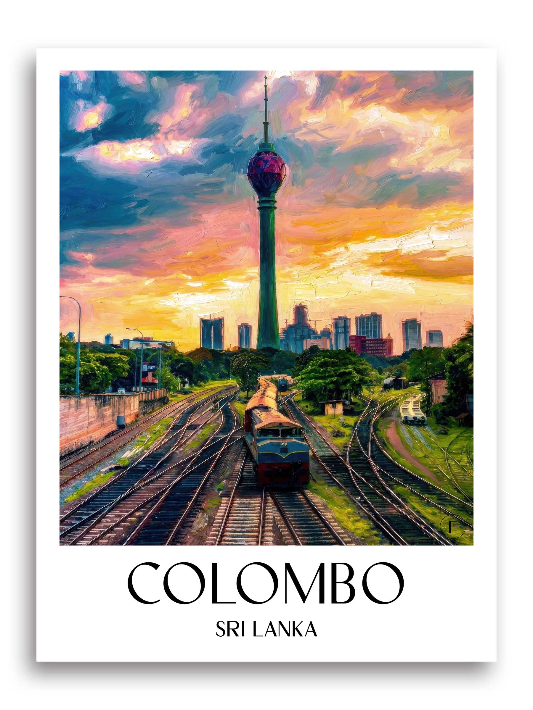 Colombo Poster - - Sri Lanka Kunstdruck - Ölgemälde von A4 bis A1 - favplace