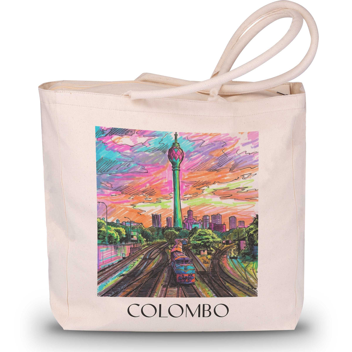 Colombo - Sri Lanka Tote Bag - Einkaufstasche im Tag Graffiti Stil - favplace