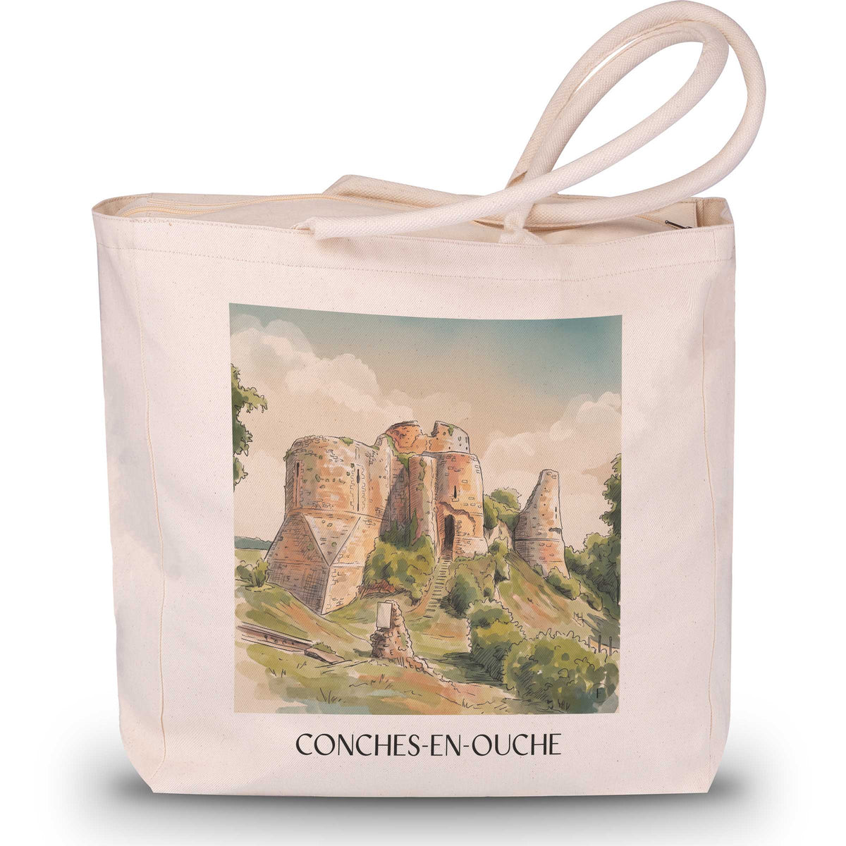 conches-en-ouche-eure--frankreich-einkaufstasche-aquarell