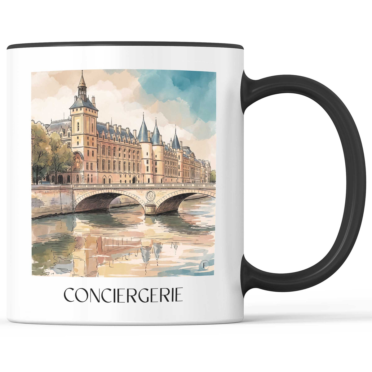 conciergerie-paris-frankreich-kaffeebecher-aquarell