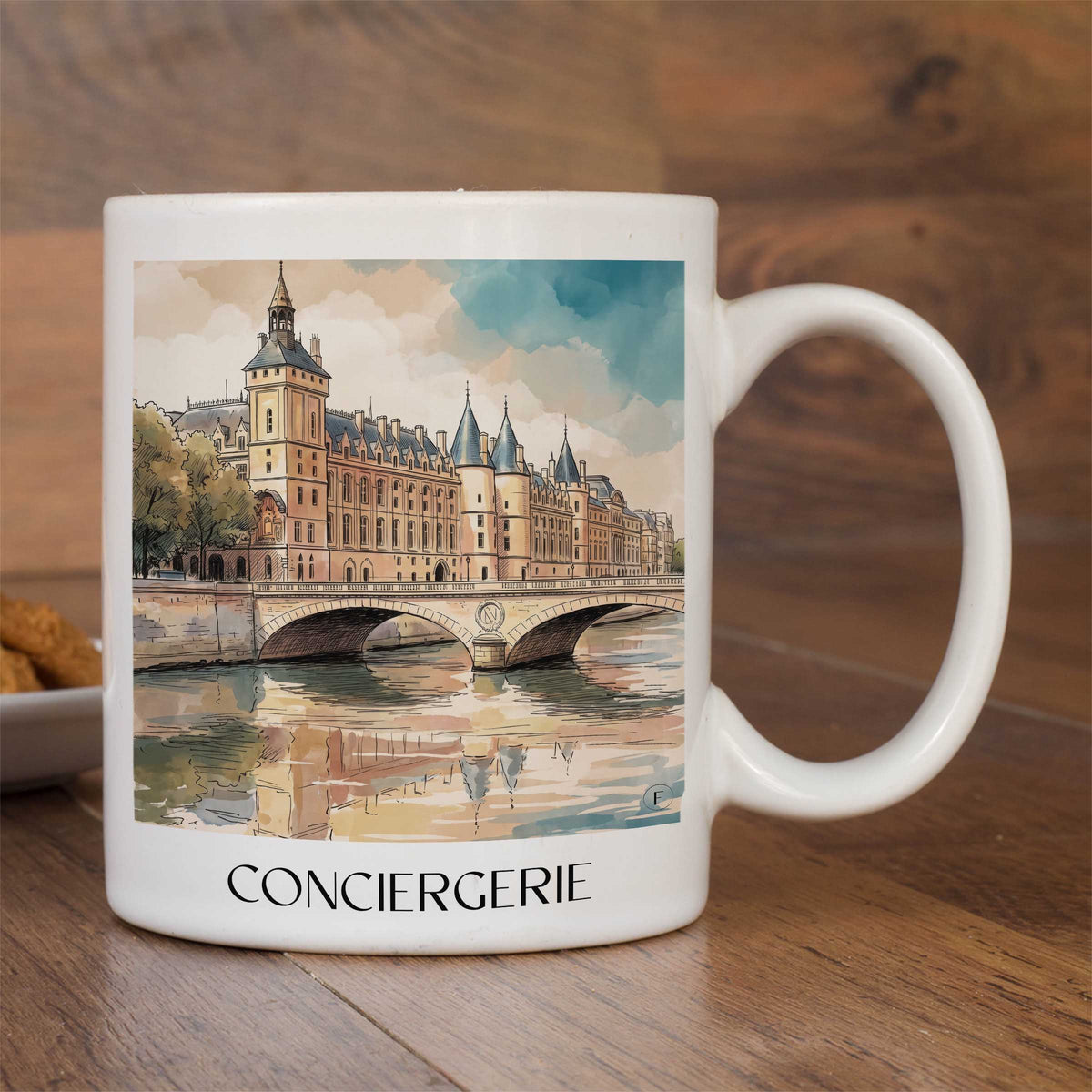 conciergerie-paris-frankreich-kaffeebecher-aquarell