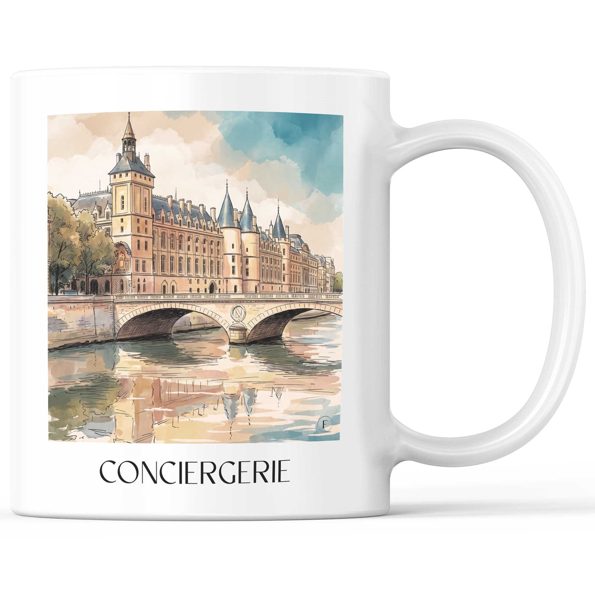 Conciergerie Kaffeebecher - Paris - Frankreich Becher - Kaffeetasse im Aquarell Stil