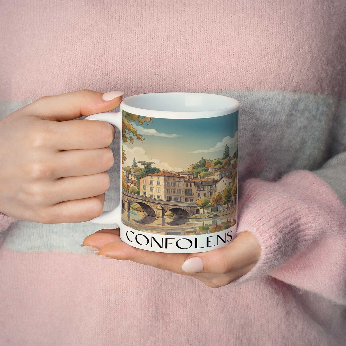 confolens-charente-limousine-frankreich-kaffeebecher-aquarell