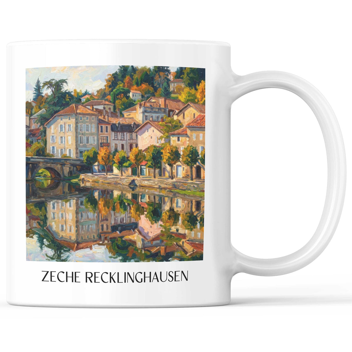 Confolens Kaffeebecher - Charente Limousine - Frankreich Becher - Kaffeetasse im Ölgemälde Stil - favplace