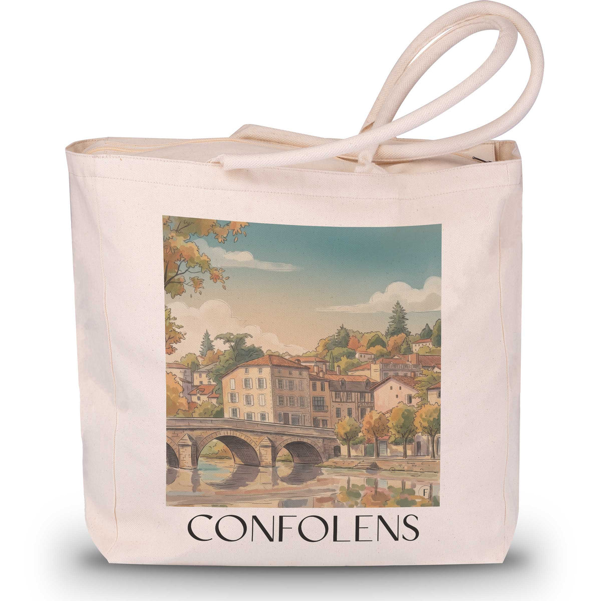 confolens-charente-limousine-frankreich-einkaufstasche-aquarell