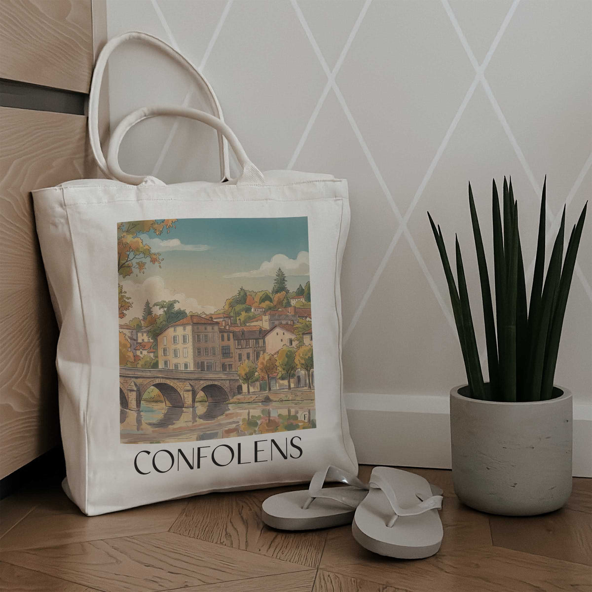 confolens-charente-limousine-frankreich-einkaufstasche-aquarell