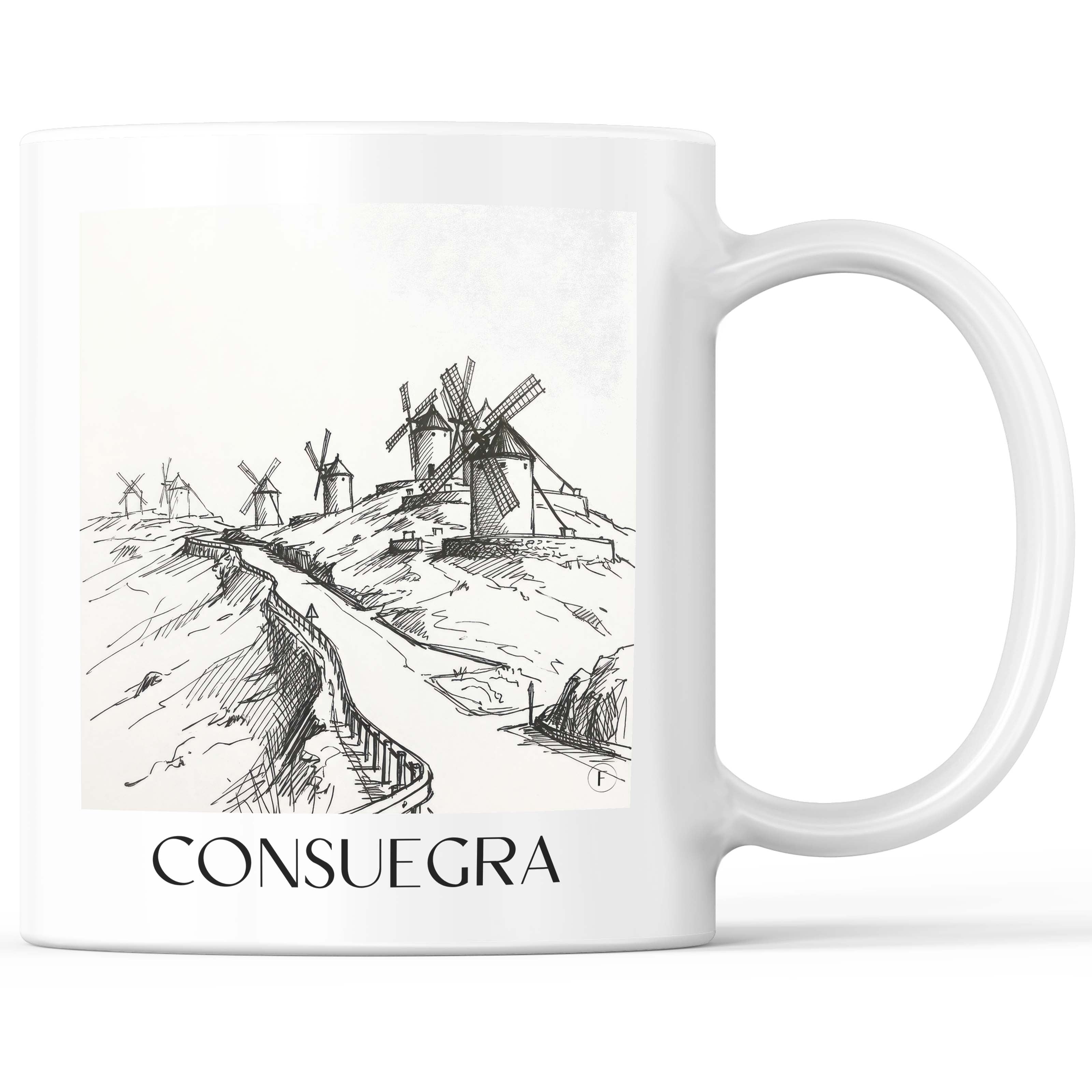 Consuegra Kaffeebecher - Spanien - Spanien und Spanien Becher - Kaffeetasse im Skizze Stil - favplace