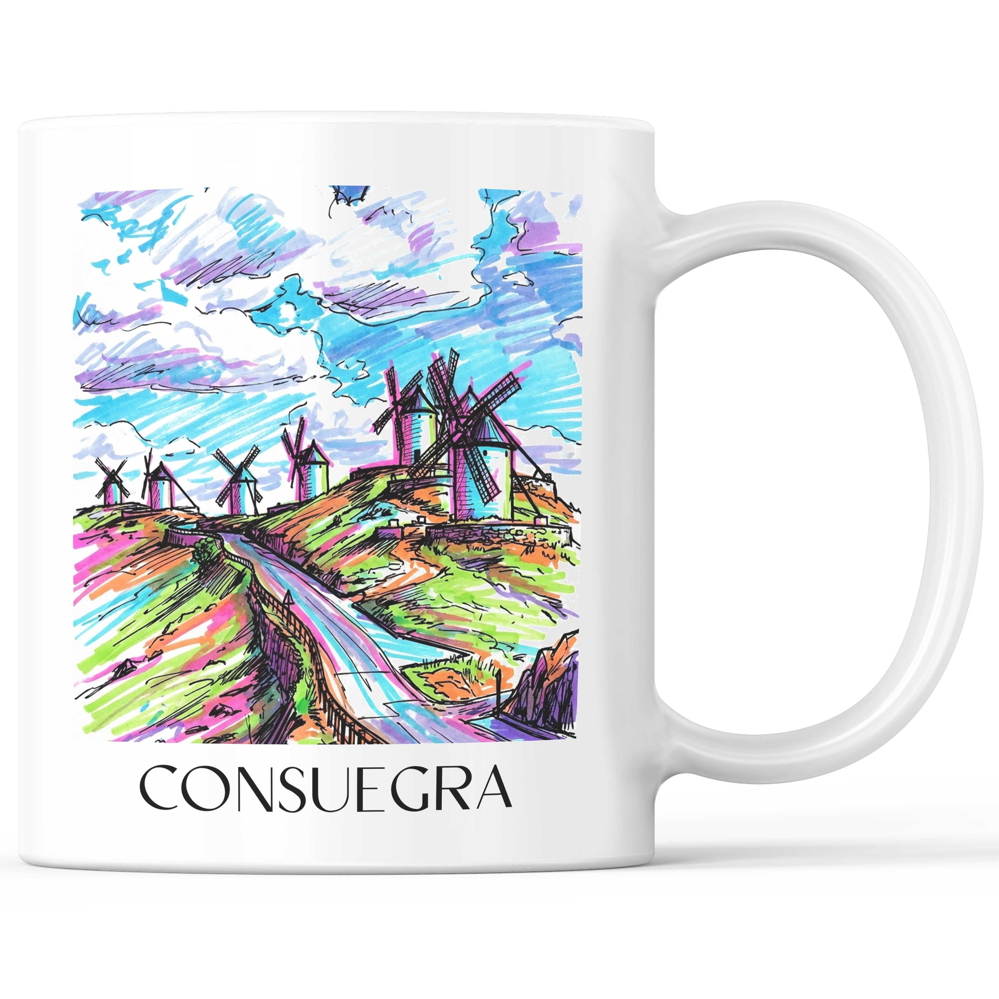 Consuegra Kaffeebecher - Spanien - Spanien und Spanien Becher - Kaffeetasse im Tag Graffiti Stil - favplace