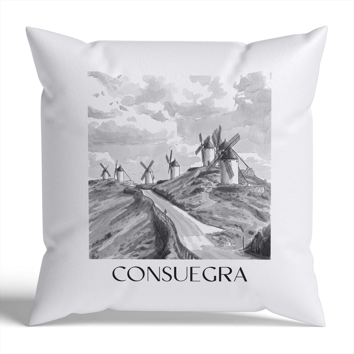 consuegra-spanien-spanien-kissenbezug-aquarell-schwarz-weiss