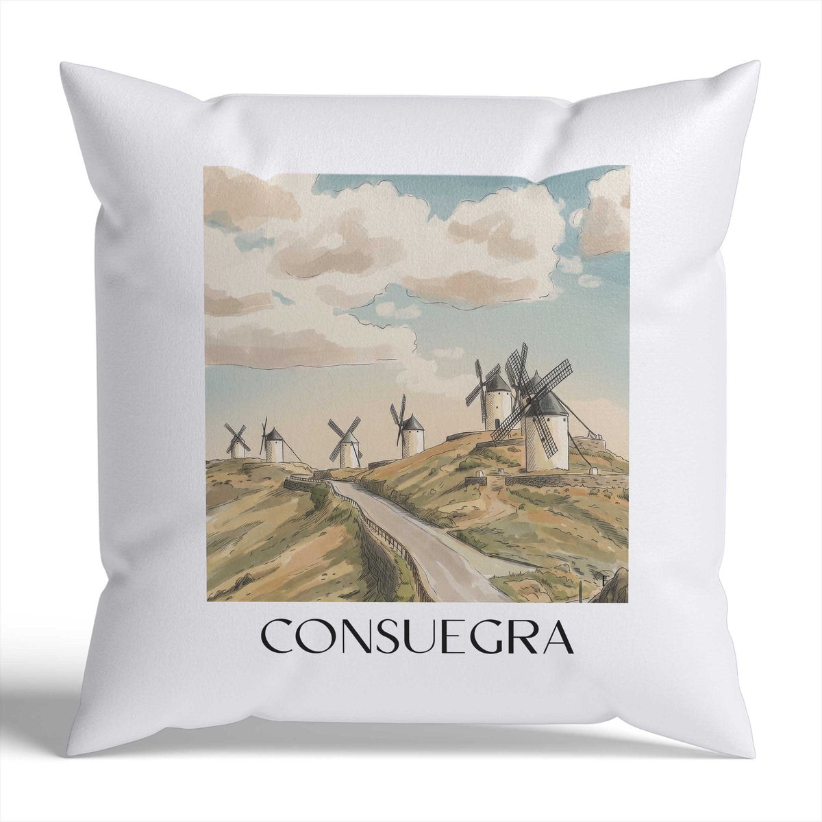 consuegra-spanien-spanien-kissenbezug-aquarell
