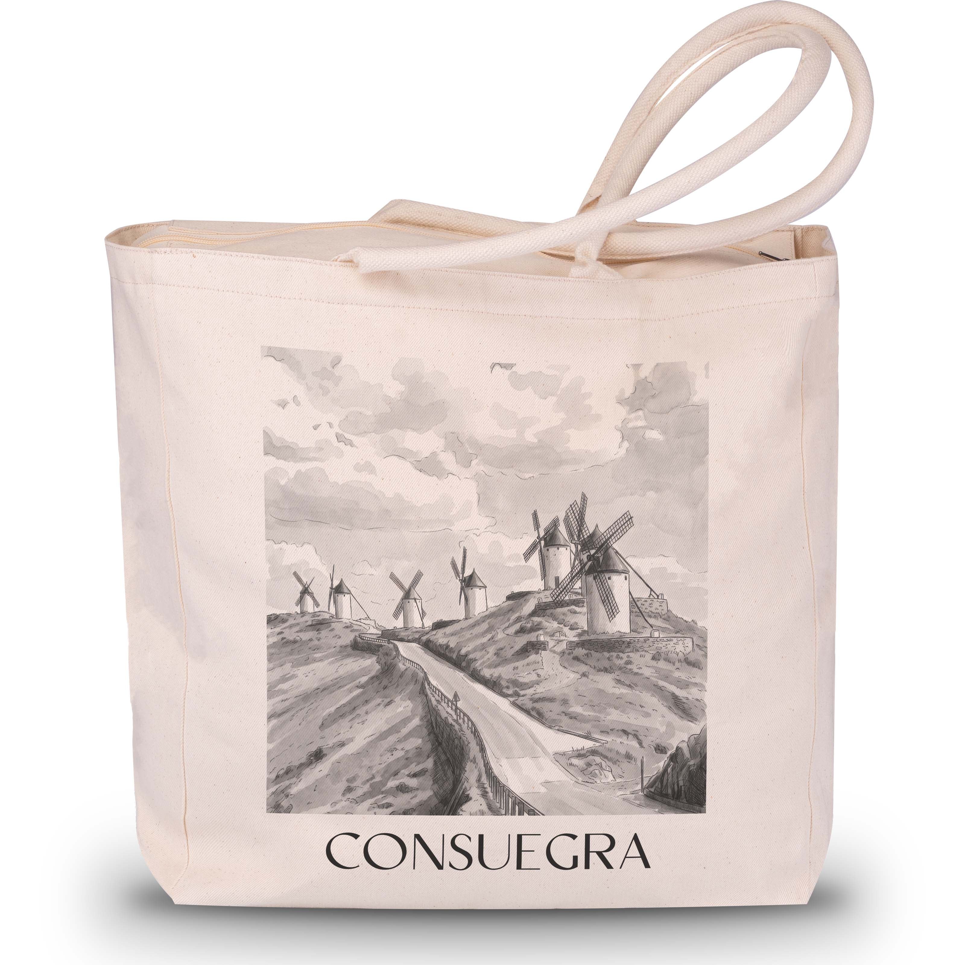 consuegra-spanien-spanien-einkaufstasche-aquarell-schwarz-weiss