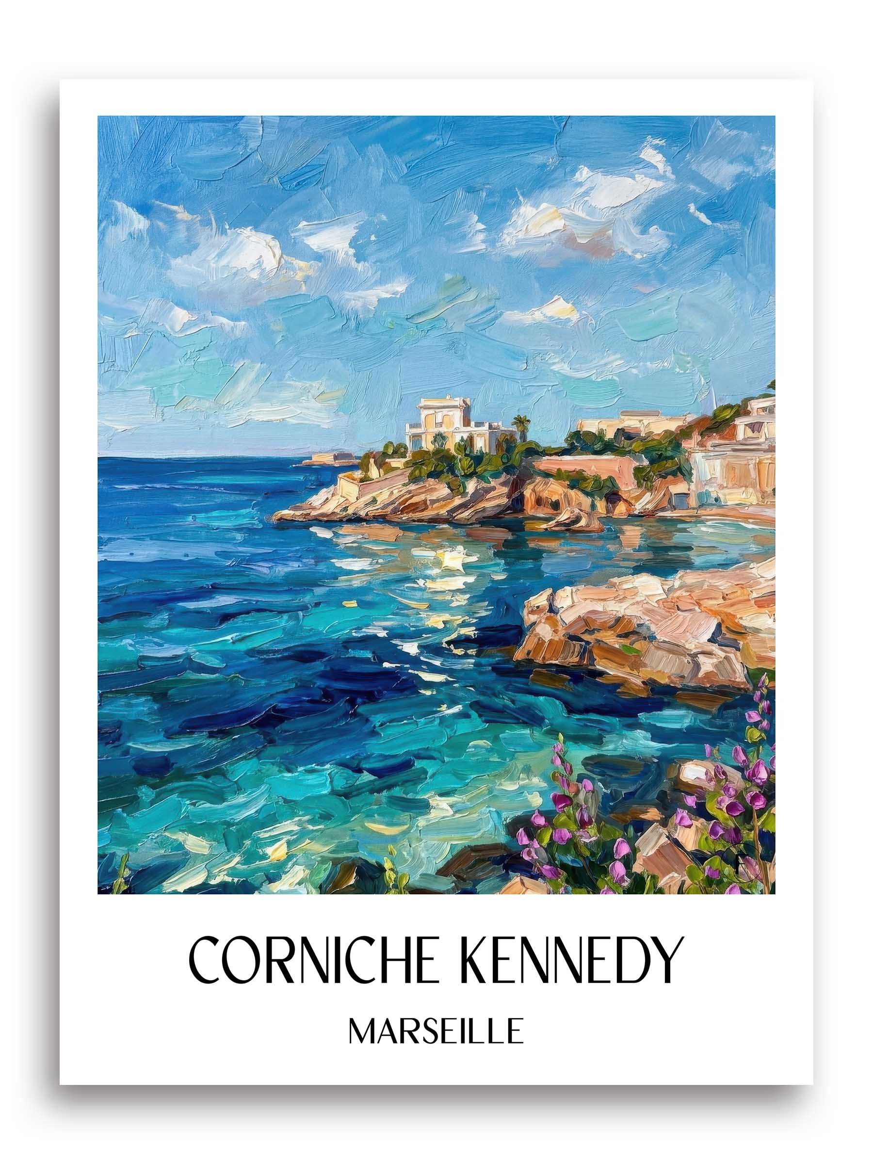 Corniche Kennedy Poster - Marseille - Frankreich Kunstdruck - Ölgemälde von A4 bis A1 - favplace