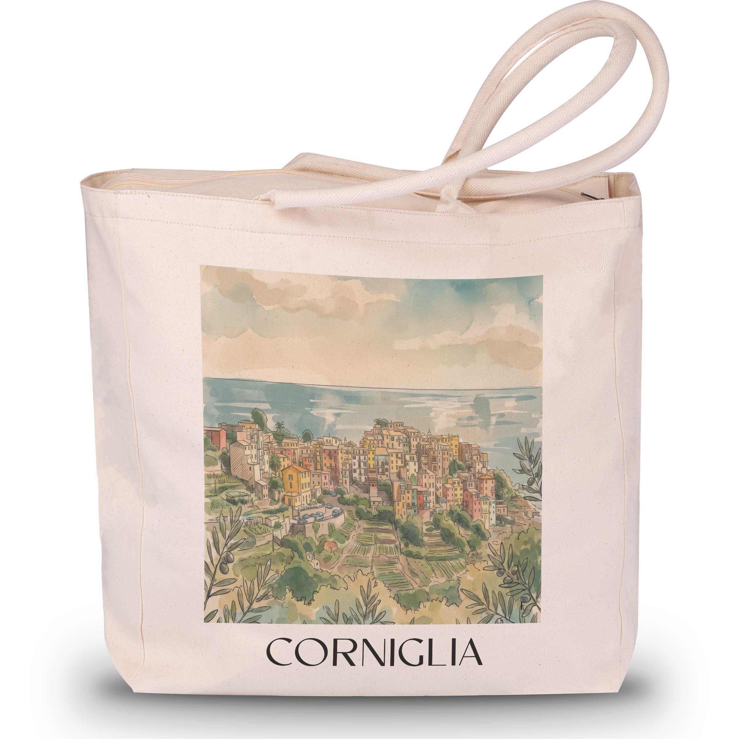 corniglia-cinque-terre-italien-einkaufstasche-aquarell