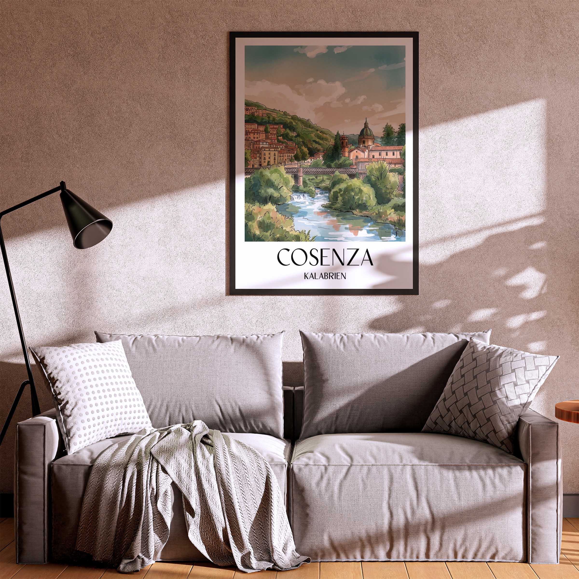cosenza-kalabrien-italien-poster-aquarell