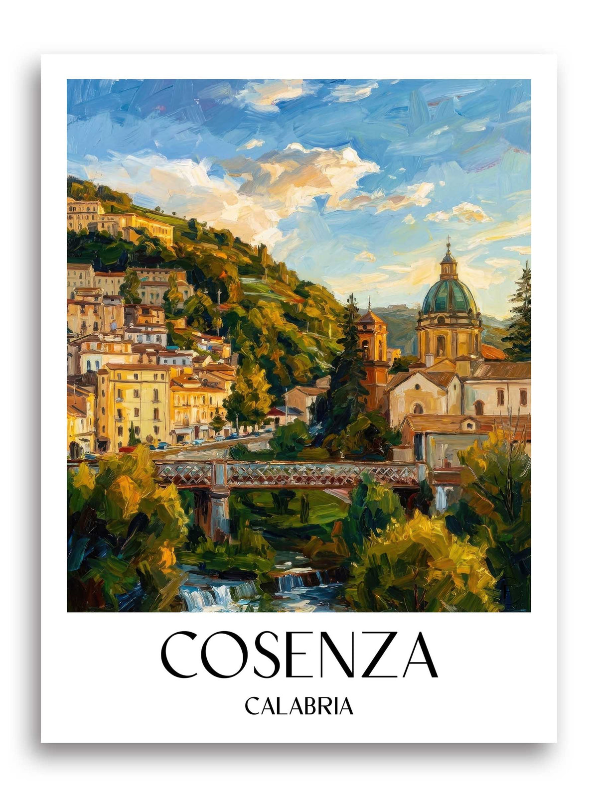 Cosenza Poster - Kalabrien - Italien Kunstdruck - Ölgemälde von A4 bis A1 - favplace