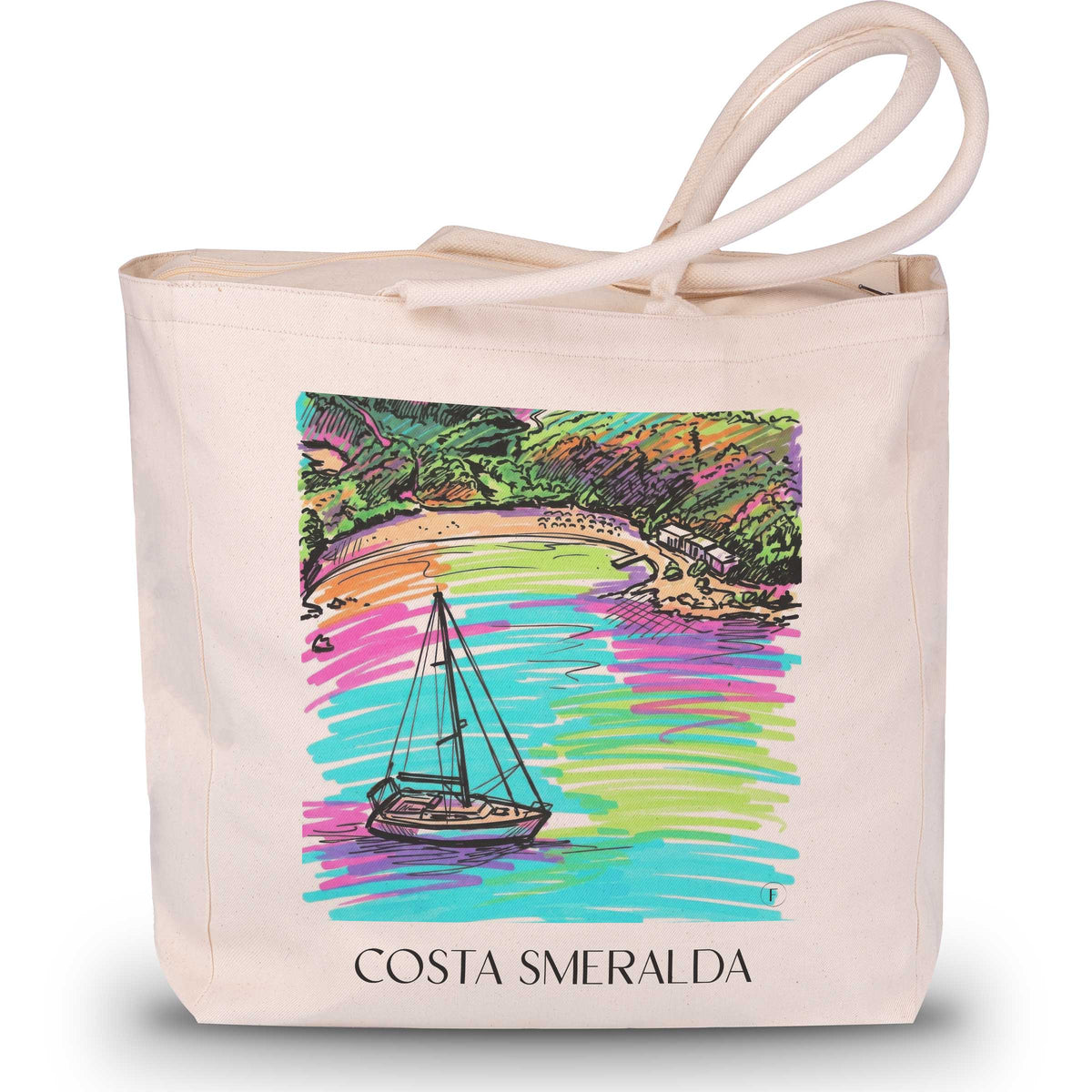 Costa Smeralda - Italien Tote Bag - Einkaufstasche im Tag Graffiti Stil - favplace