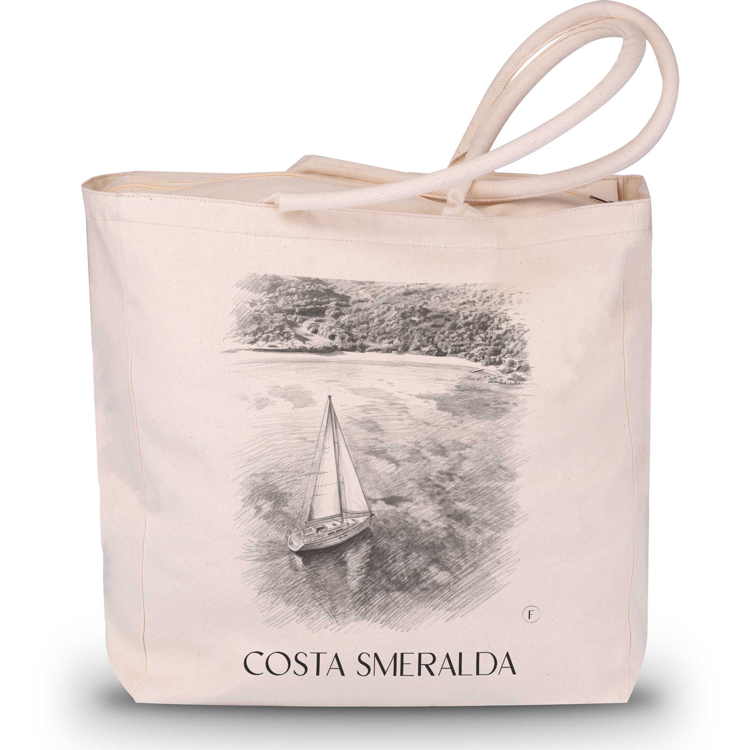 Costa Smeralda - Italy Tote Bag - Drawing Style Shopping Bag