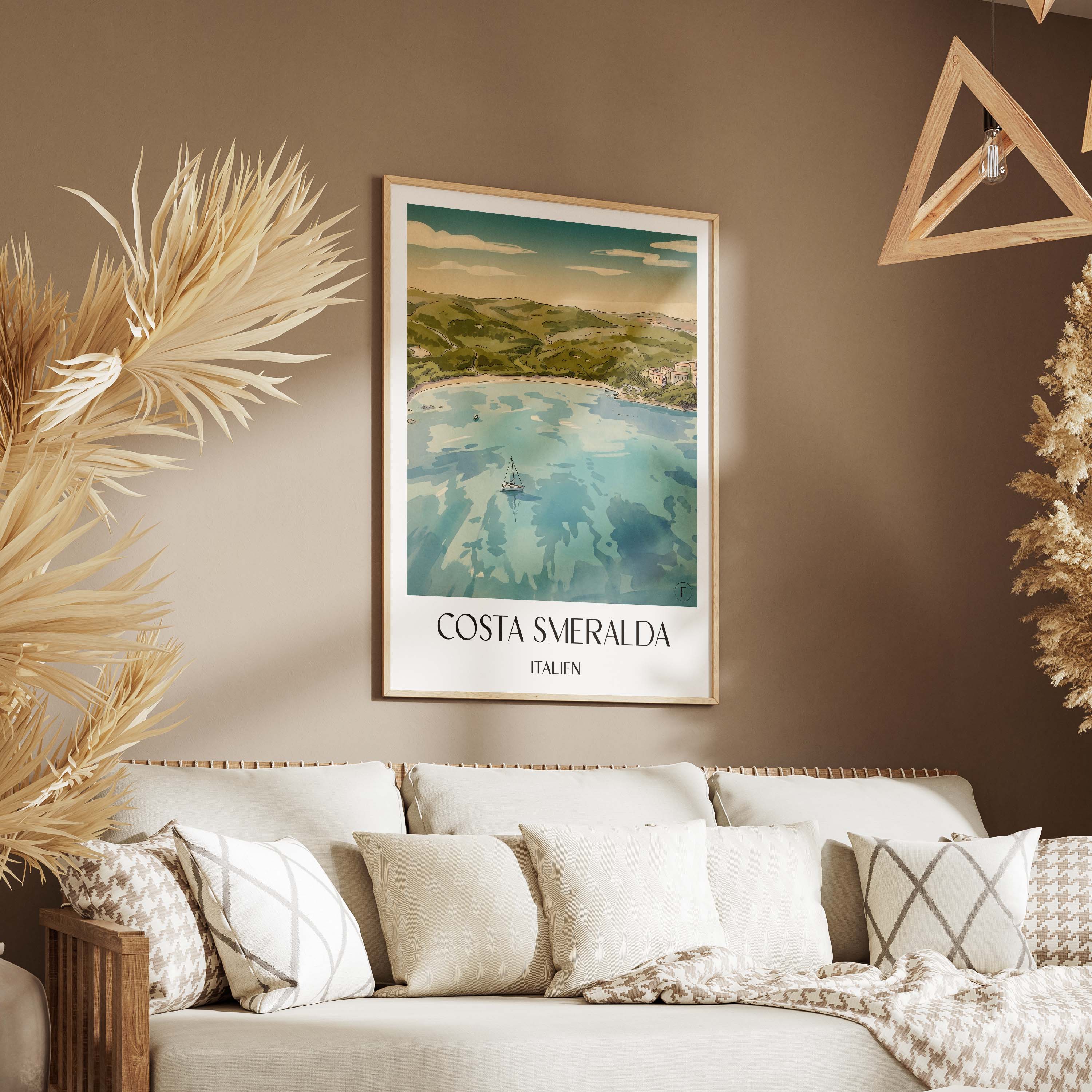 costa-smeralda-italien-poster-aquarell