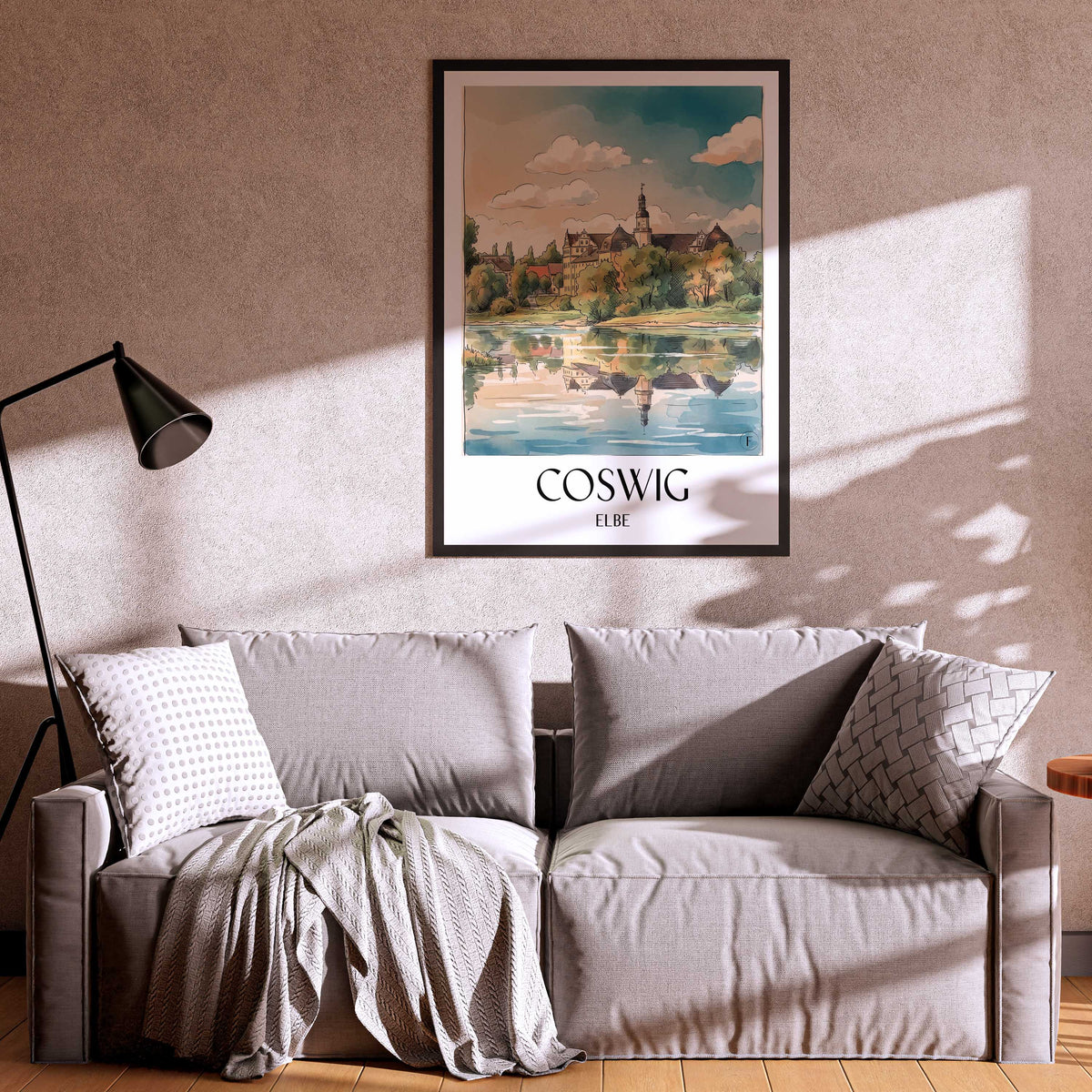coswig-elbe-deutschland-poster-aquarell