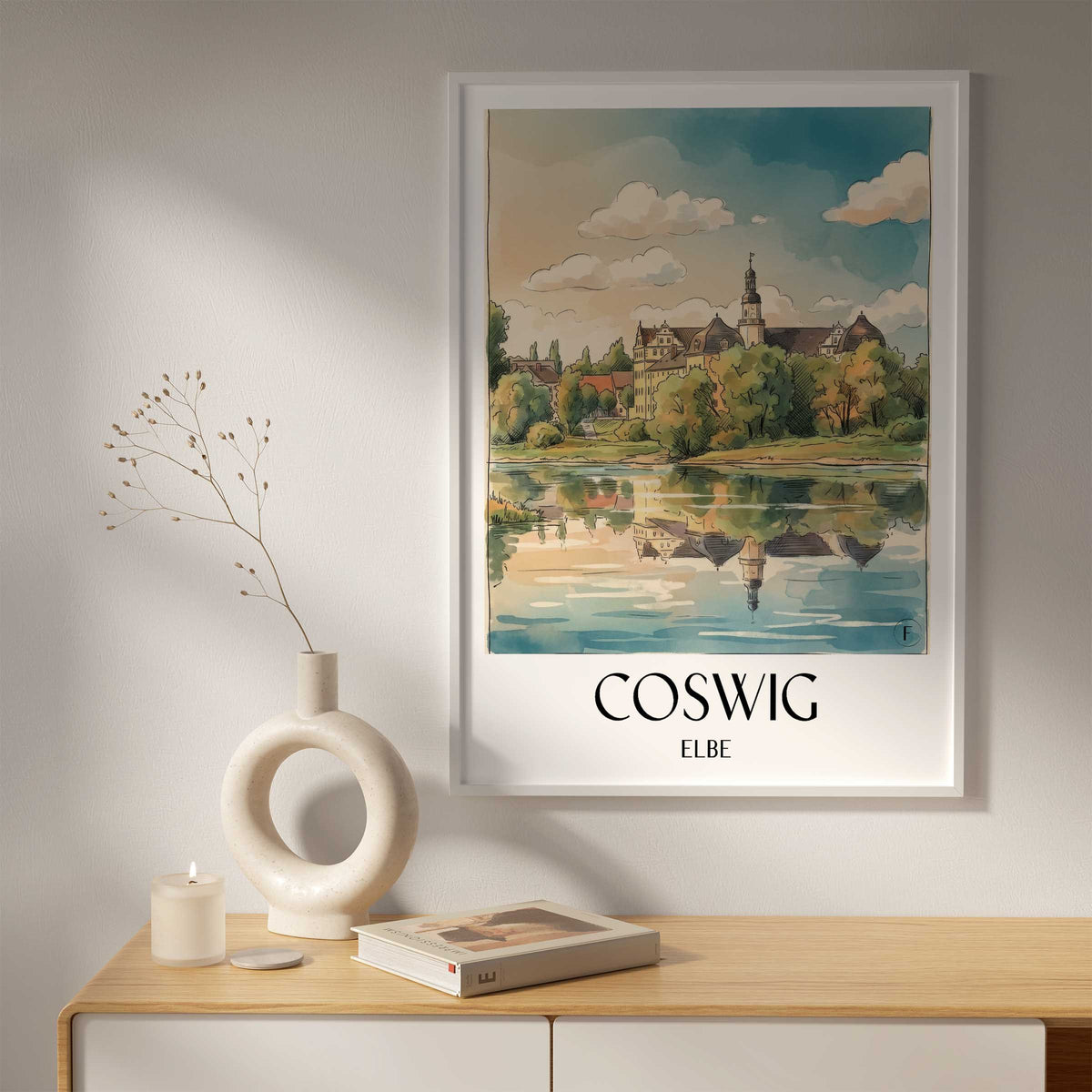 coswig-elbe-deutschland-poster-aquarell