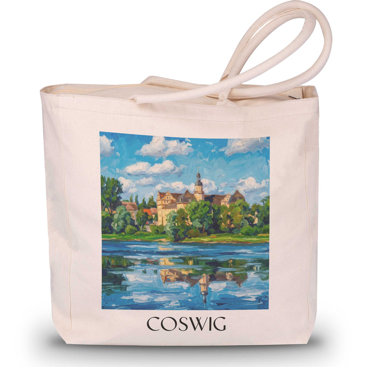 coswig-elbe-deutschland-einkaufstasche-oil-painting-oelgemaelde