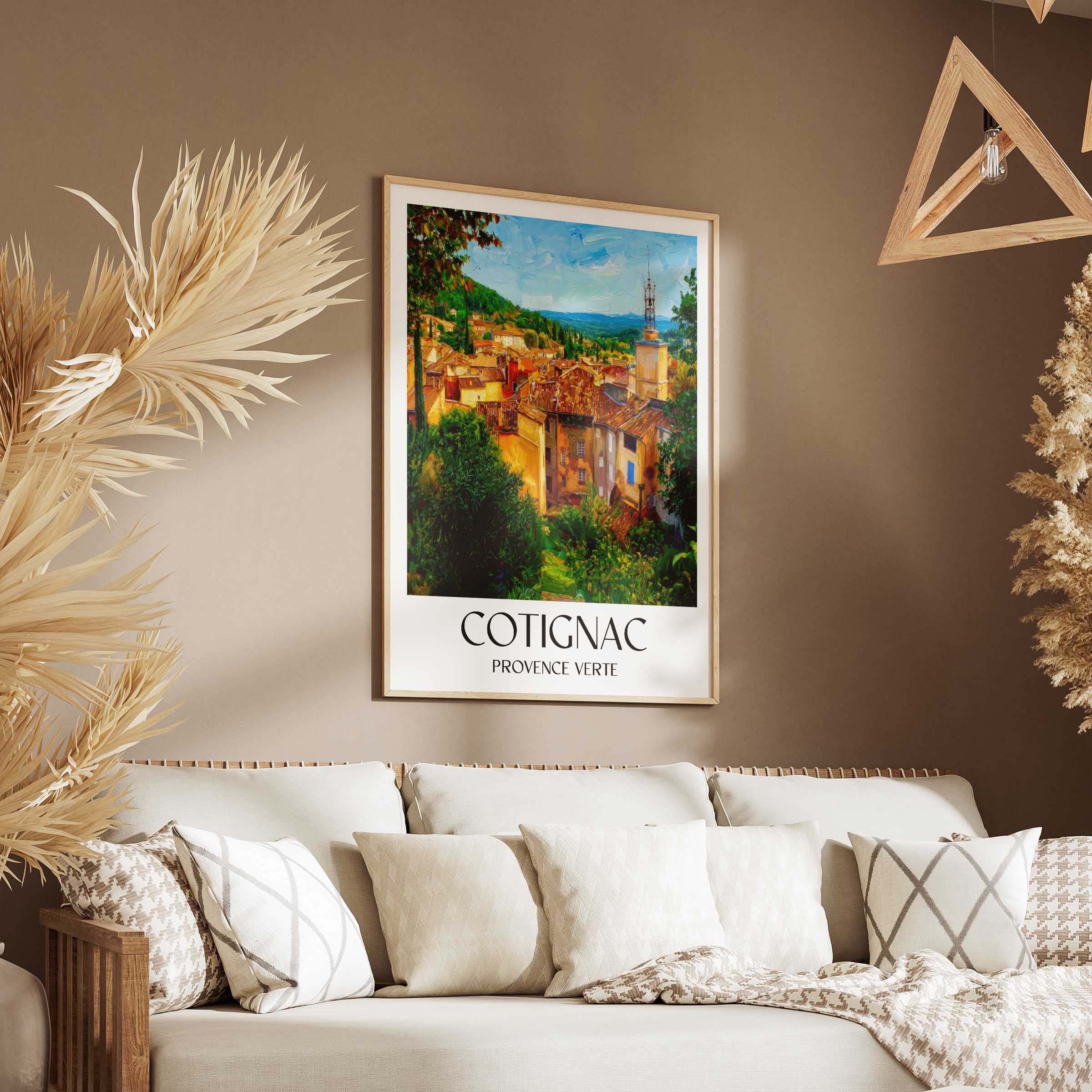 cotignac-provence-verte-frankreich-poster-oil-painting-oelgemaelde