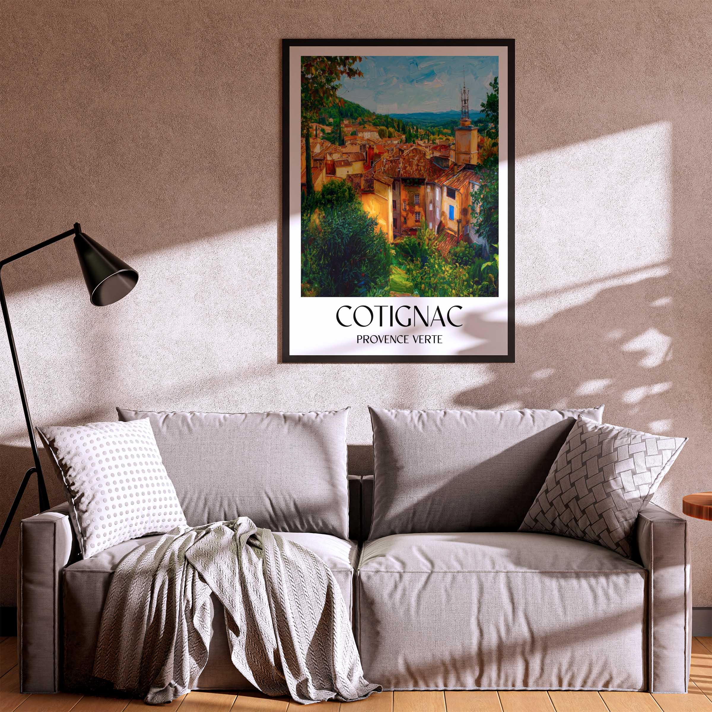 cotignac-provence-verte-frankreich-poster-oil-painting-oelgemaelde