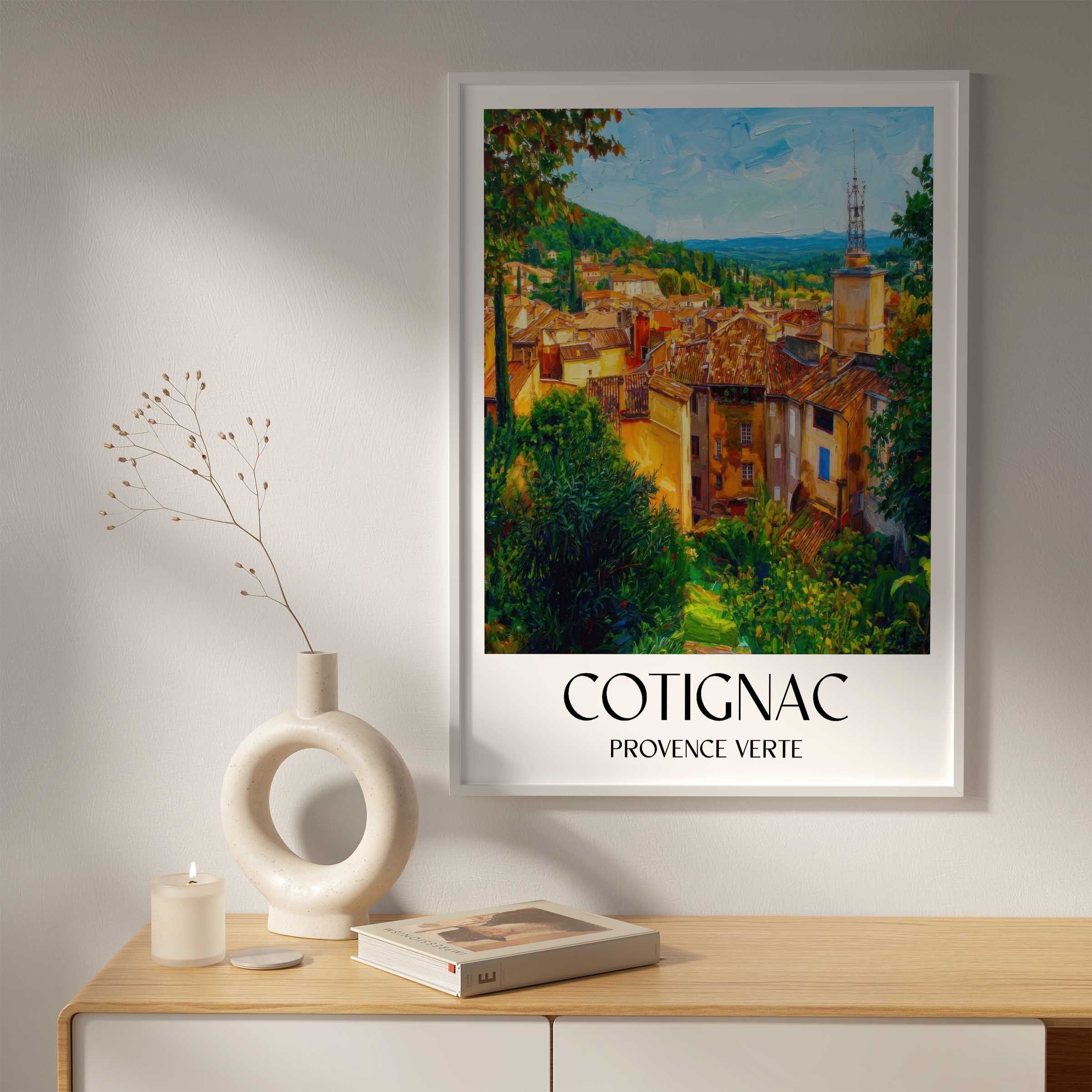 cotignac-provence-verte-frankreich-poster-oil-painting-oelgemaelde